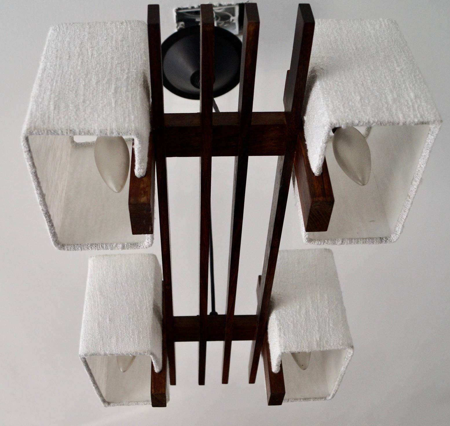 Lampadario danese moderno a doghe in legno di palissandro del 1960 in vendita 2