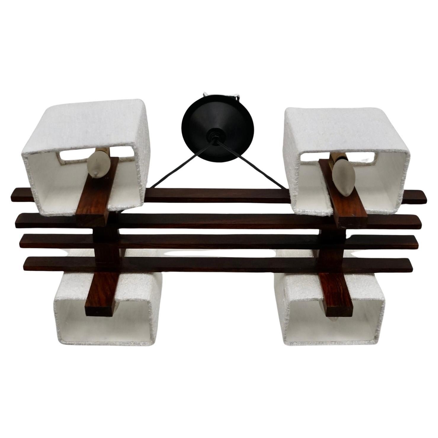 1960's Mid-Century Danish Modern Slat Rosewood Chandelier