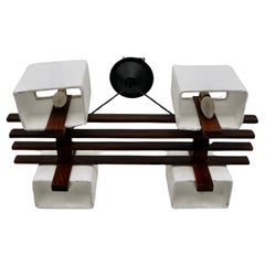 1960's Mid-Century Danish Modern Slat Rosewood Chandelier