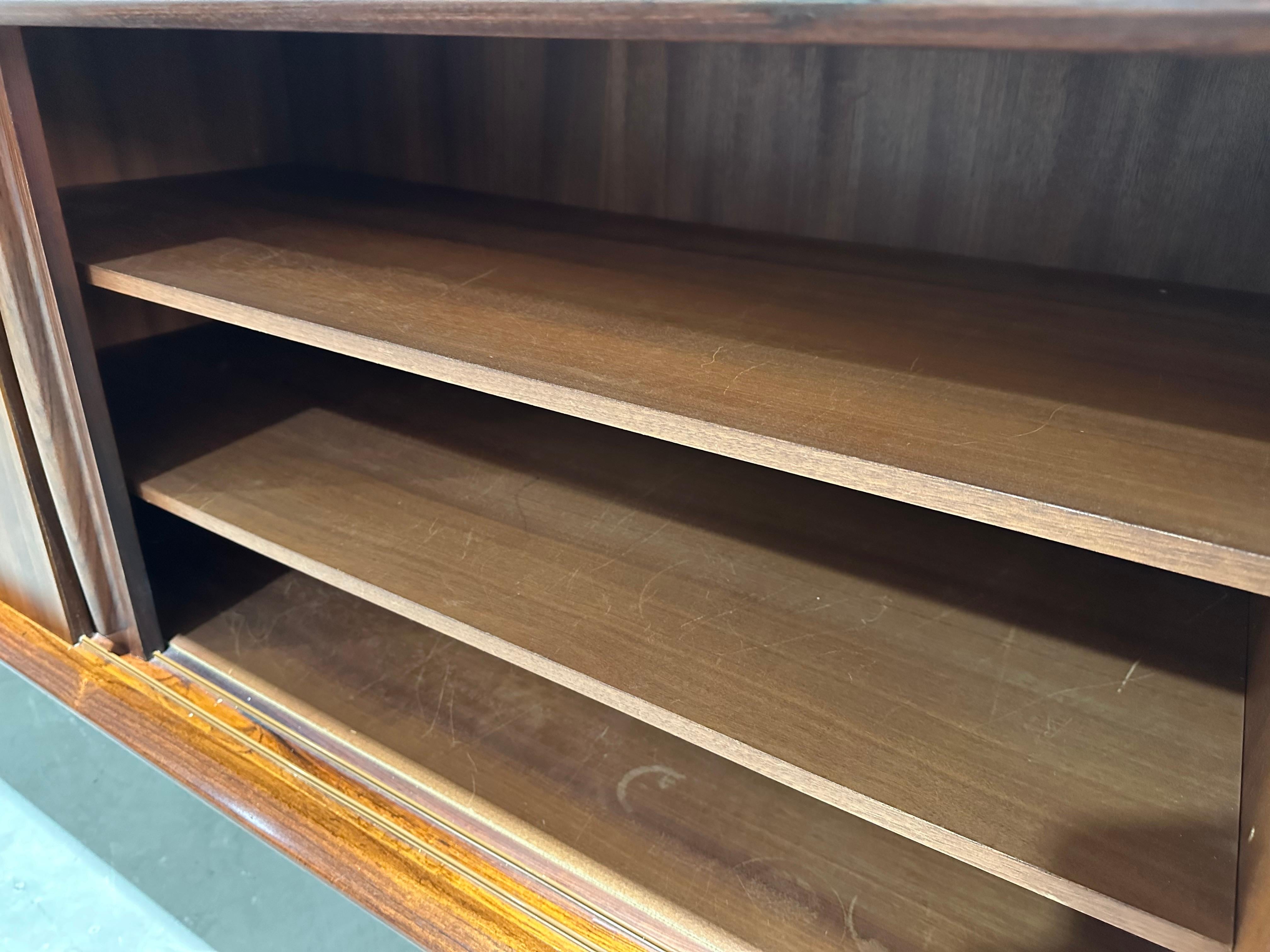1960s Mid Century Danish Rosewood Hutch Credenza, Two Piece 11