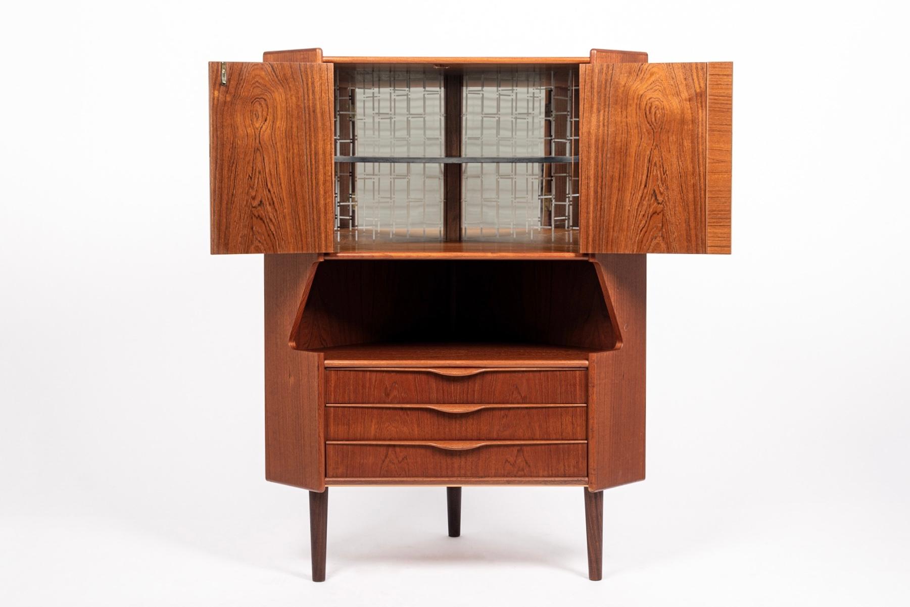 1960s Midcentury Danish Teak Corner Bar Cabinet by Falsig For Sale at ...