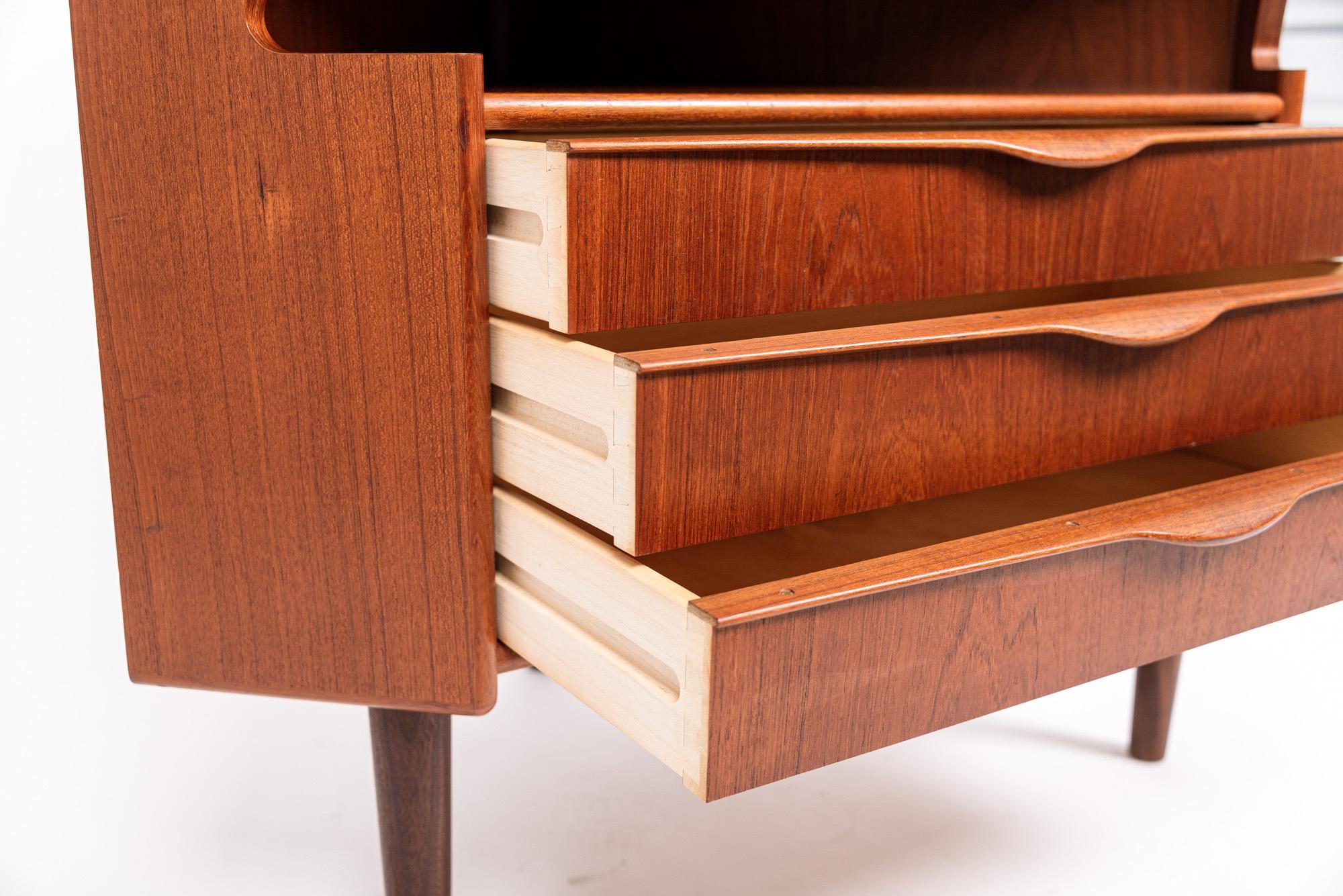 1960s Midcentury Danish Teak Corner Bar Cabinet by Falsig 2