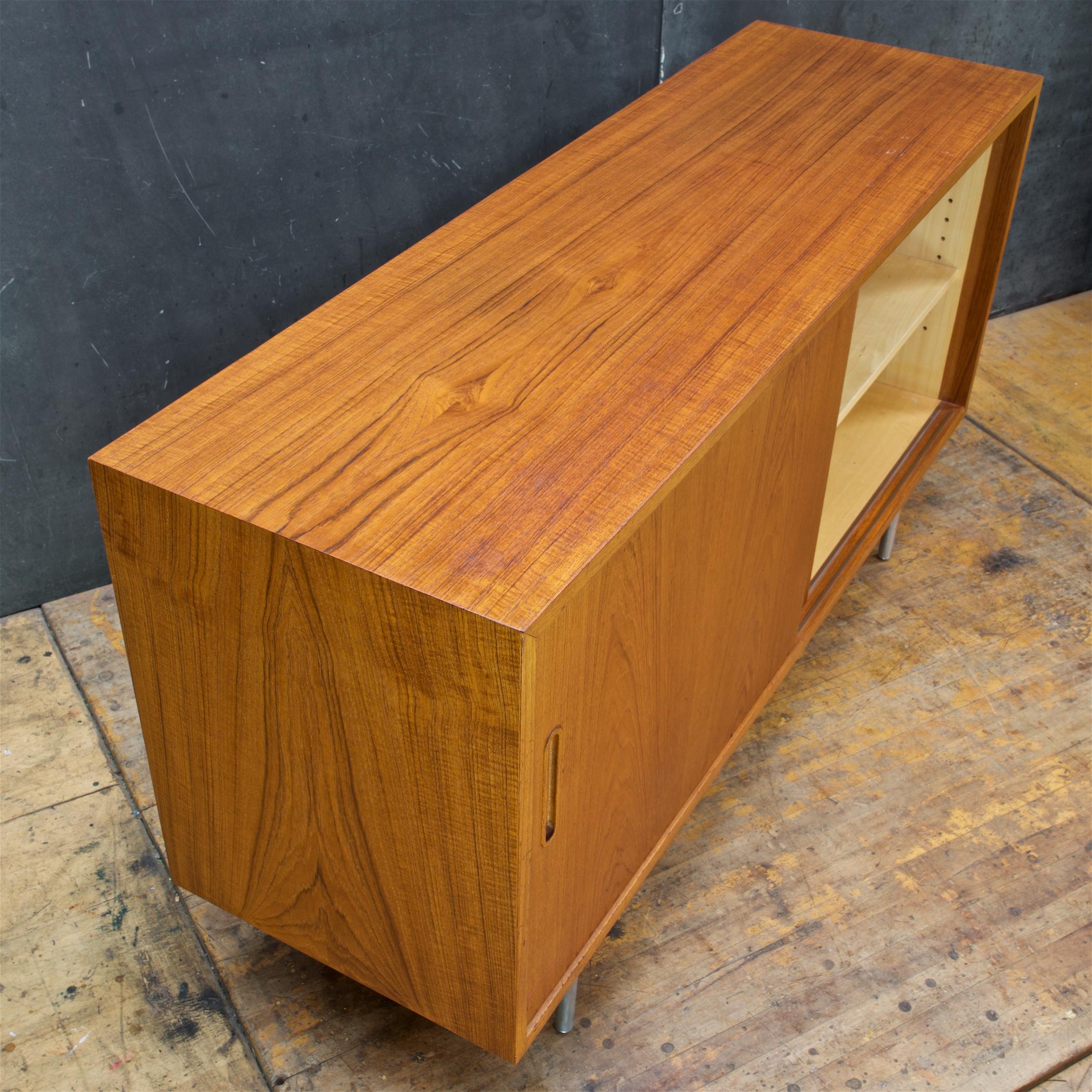 1960s Danish Teak Steel Credenza CabinModern Alps Chalet Cabinet Mid-Century In Fair Condition In Hyattsville, MD