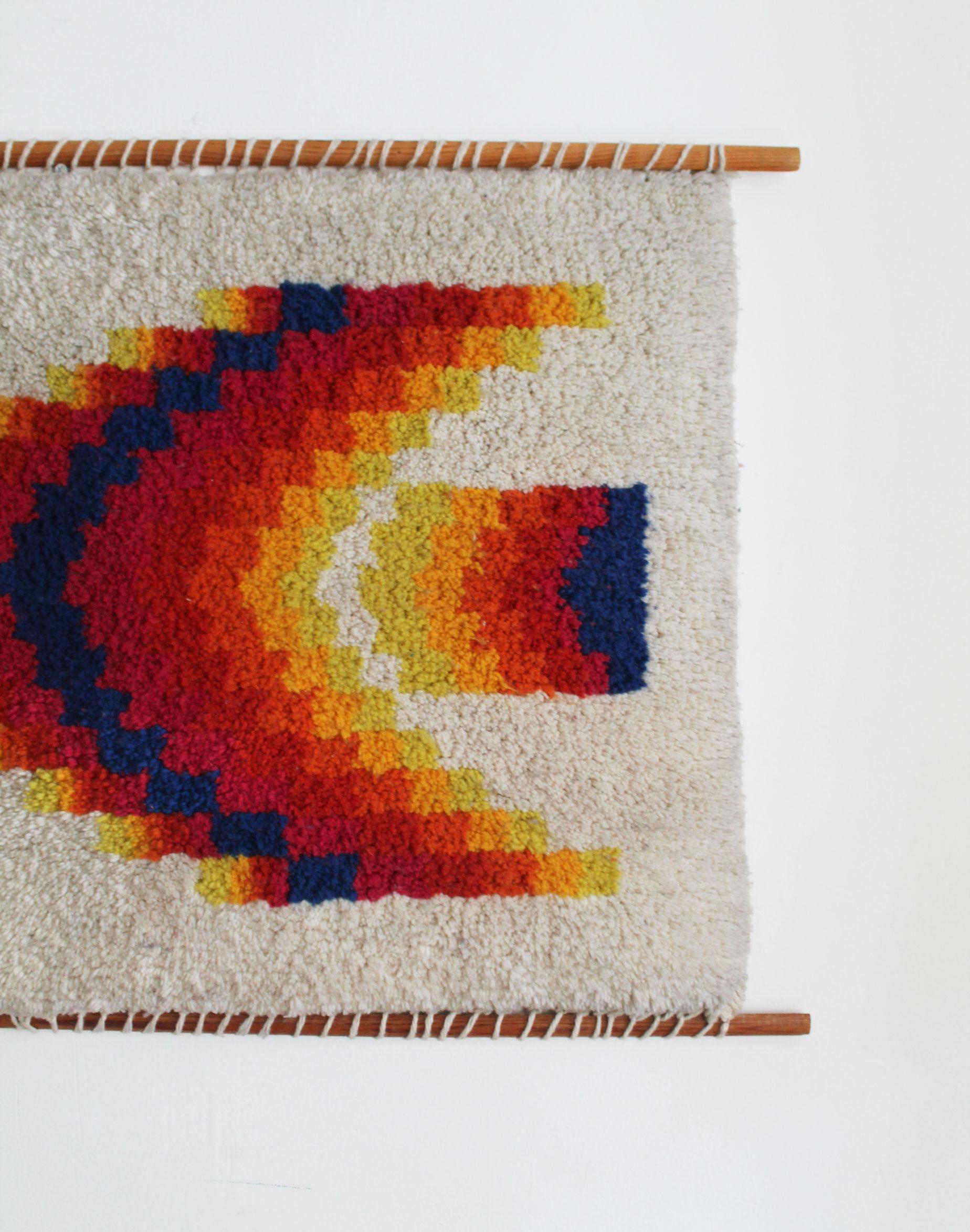 An original 1960's Decorative Wall Rug believed to be produced in either former Czechoslovakia or East Germany. At that time, wall rugs were a very fashionable addition to interiors and were produced in various styles and sizes. This particular