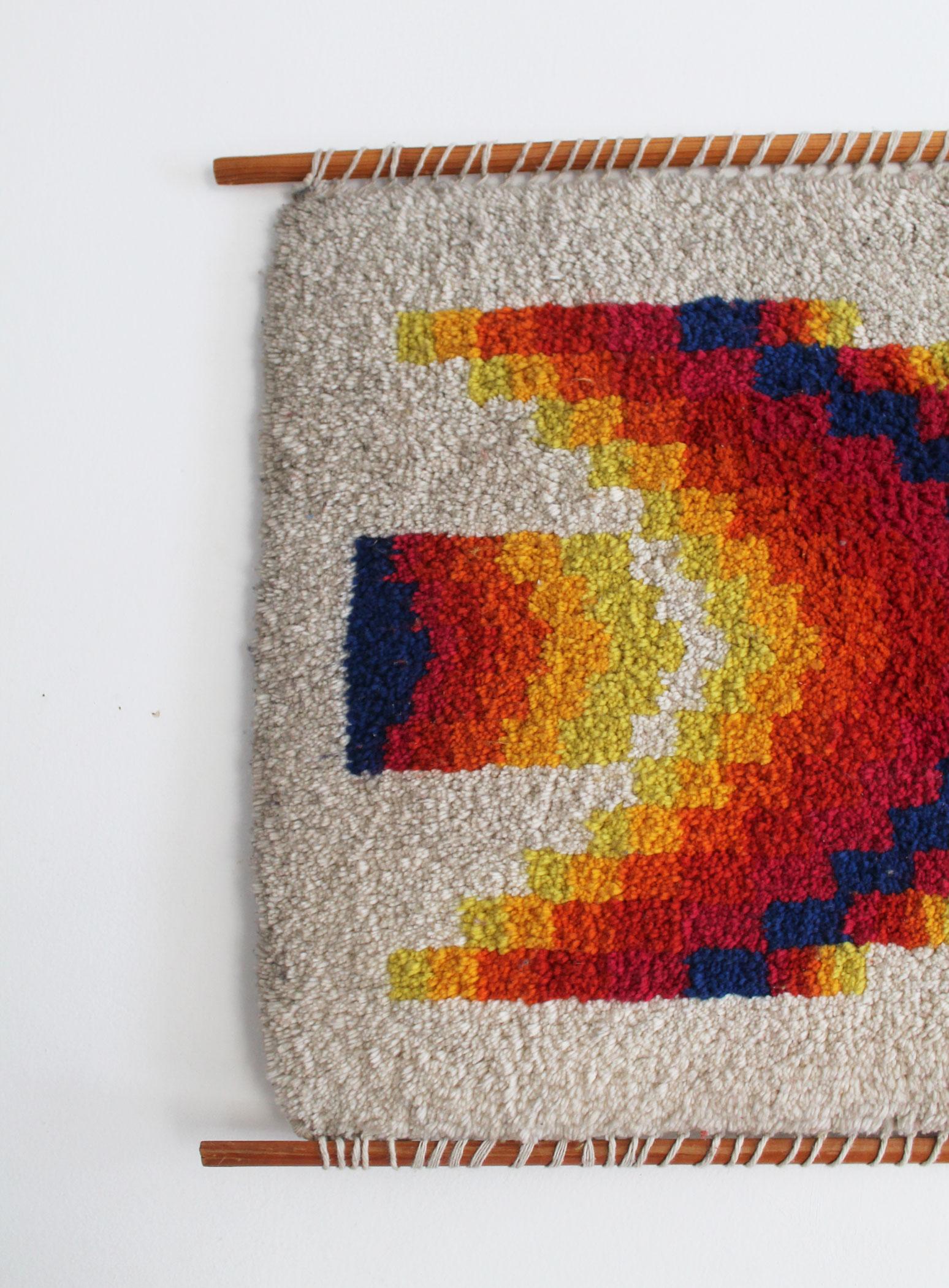 Czech 1960's Mid Century Decorative Wall Rug For Sale