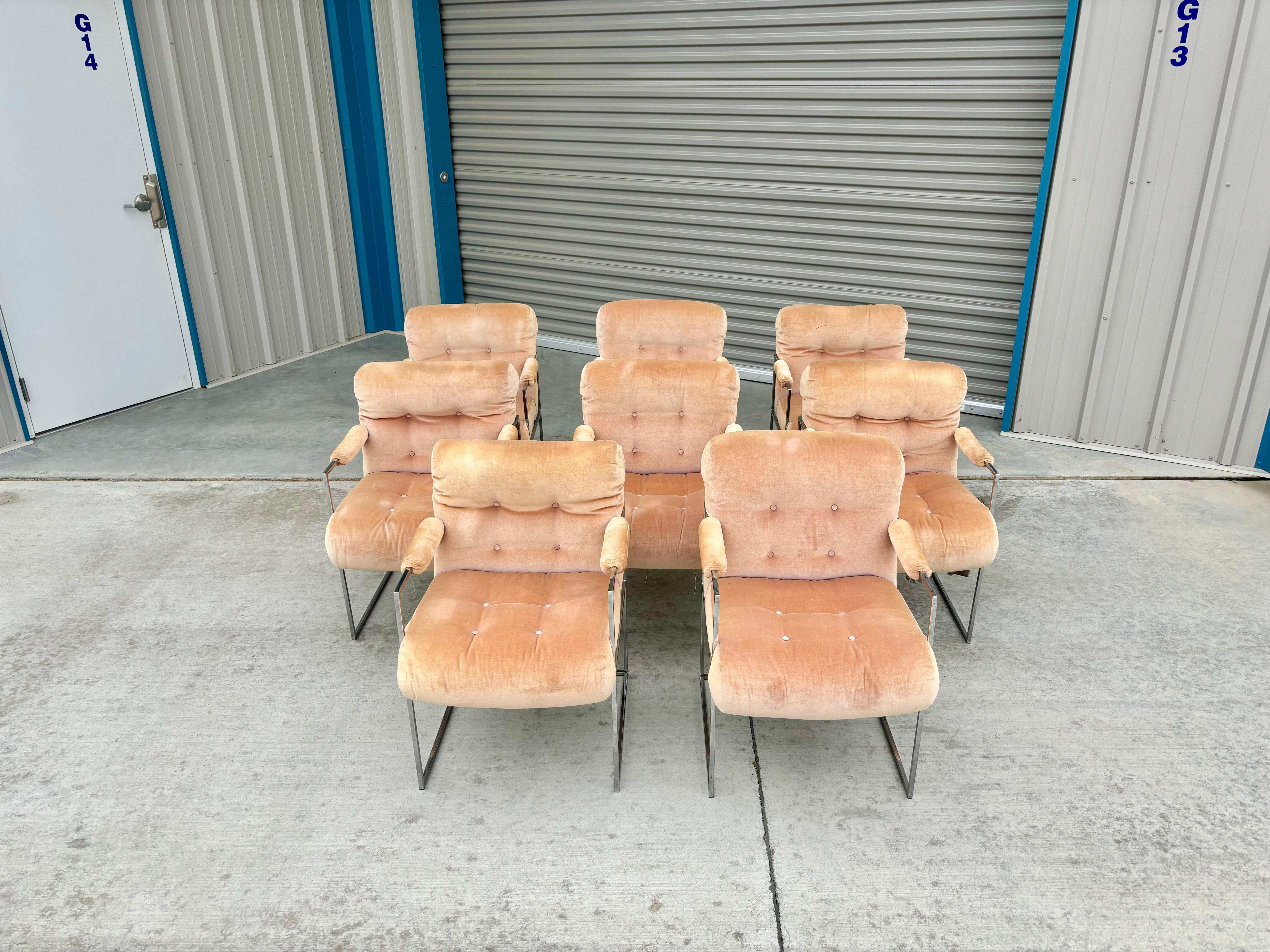 Mid-Century Modern 1960s Mid Century Dining Chairs by Milo Baughman for Thayer Coggin - Set of 8 For Sale