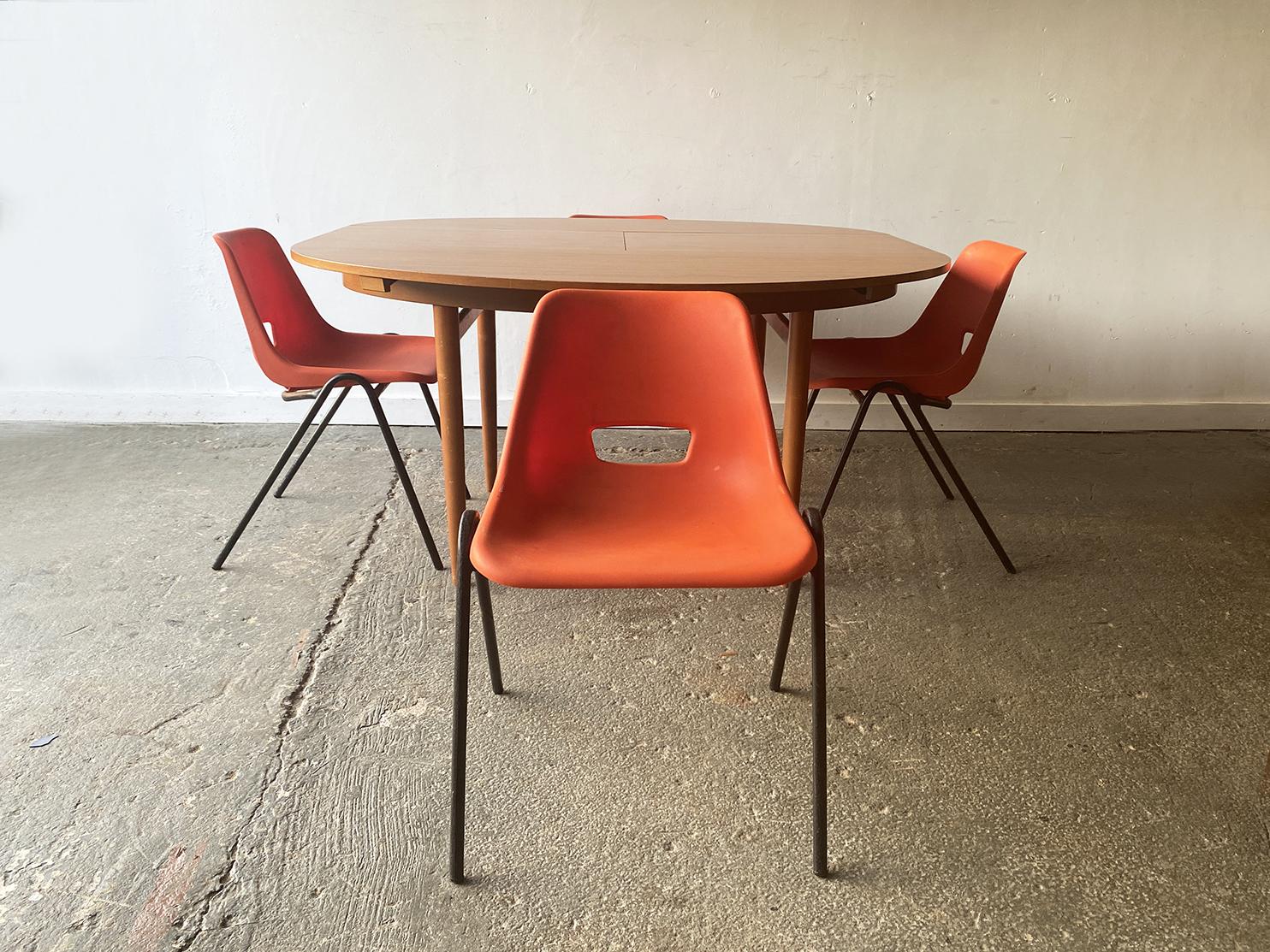 Plastic 1960s Mid-Century dining set by Schreiber Furniture and AB tubular Products