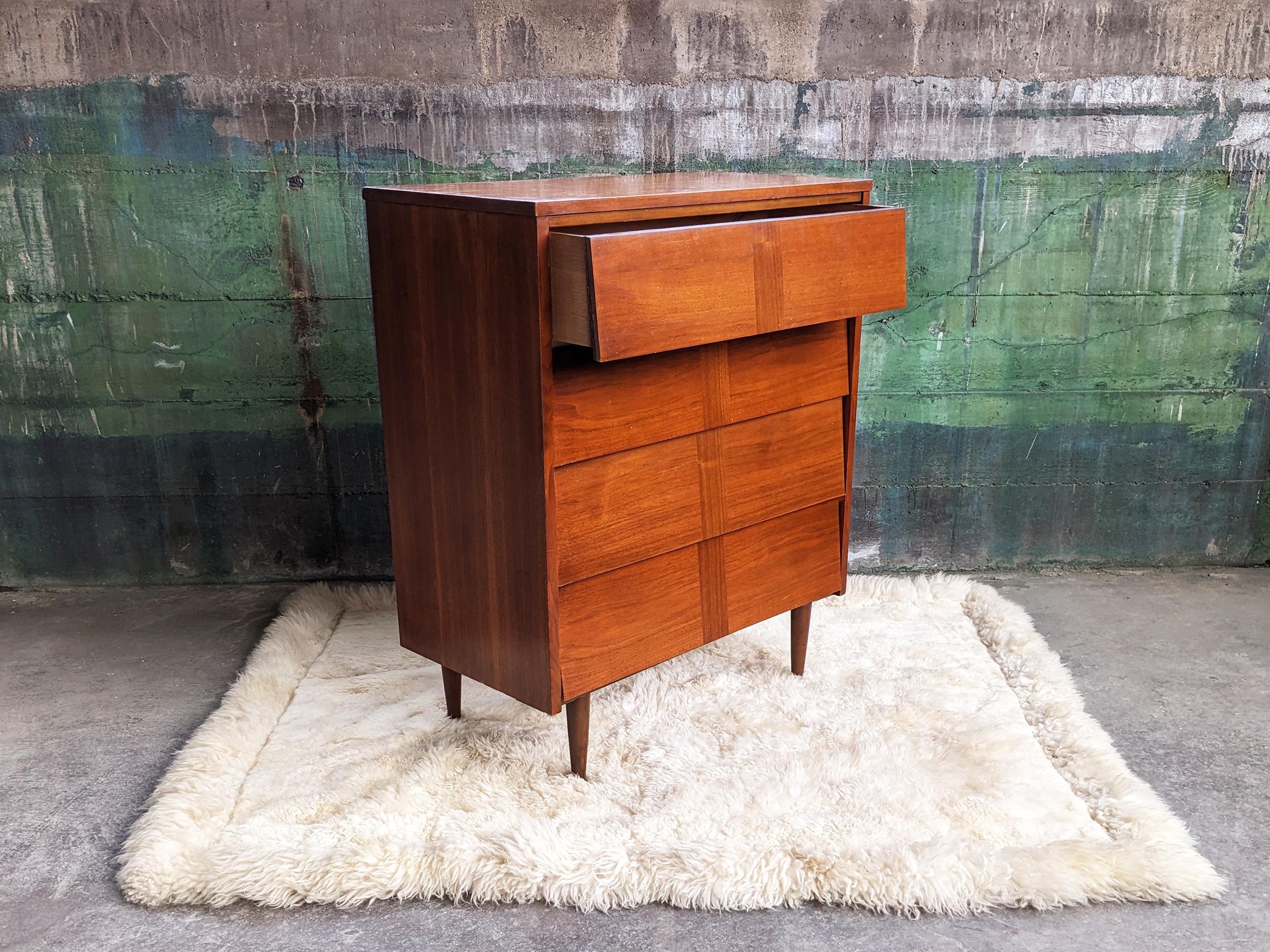 Mid-Century Modern 1960s Mid Century Dresser, 4 Drawers, Tapered Danish Legs For Sale