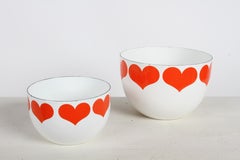 1960s Mid-Century Enamelware "Heart" Bowl by Kaj Franck Arabia-Finel of Finland