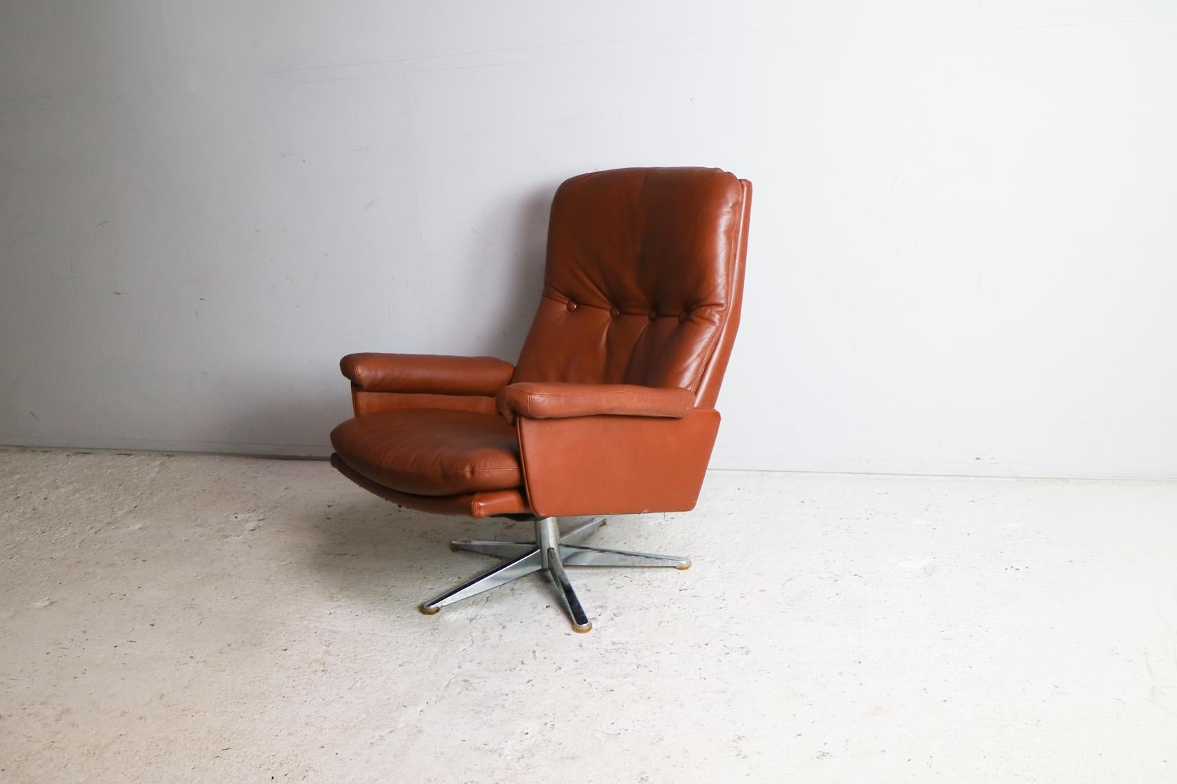 Danish 1960s Midcentury ESA Swivel Chair by Werner Langenberg For Sale