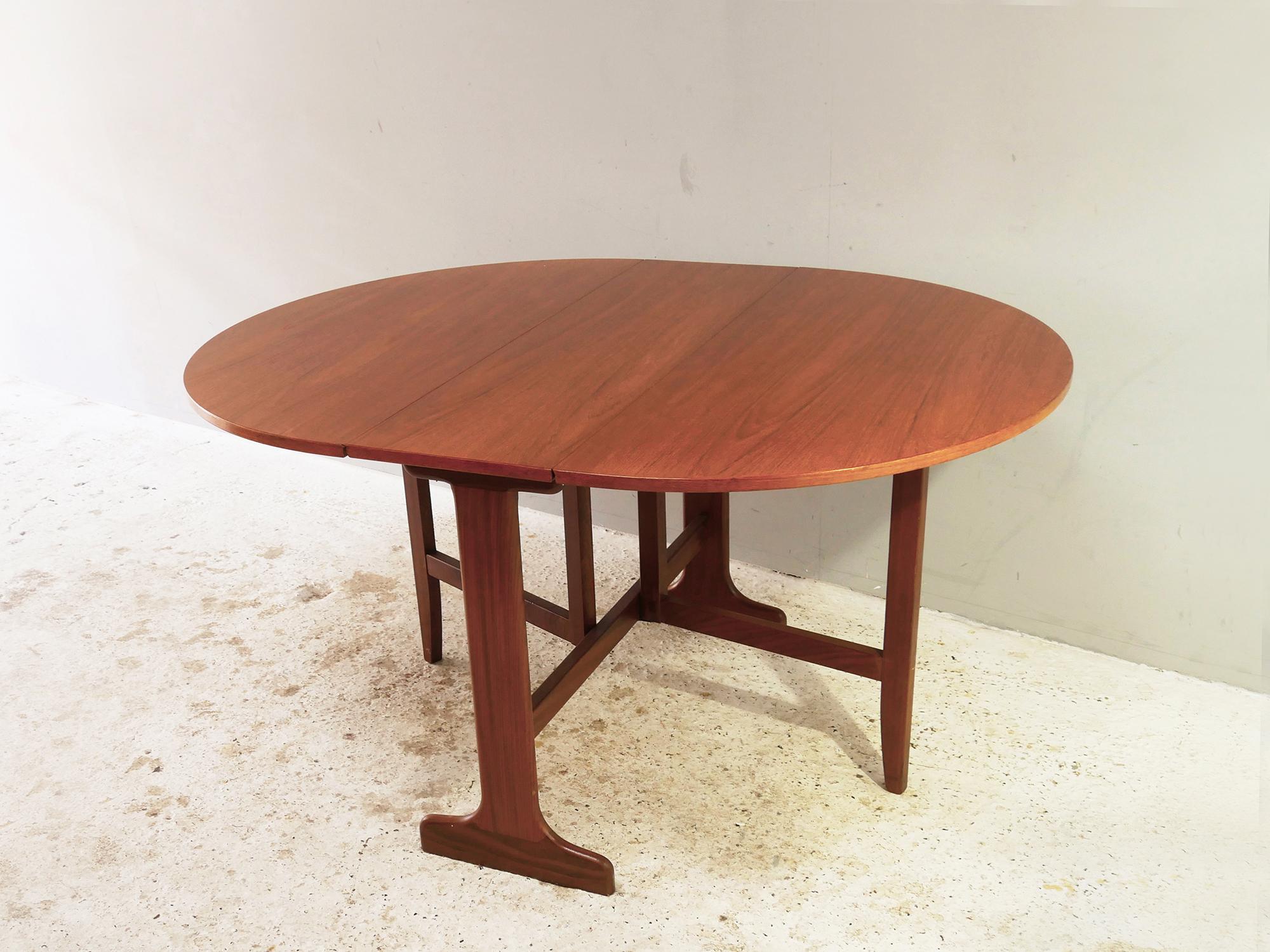 mid century drop leaf dining table