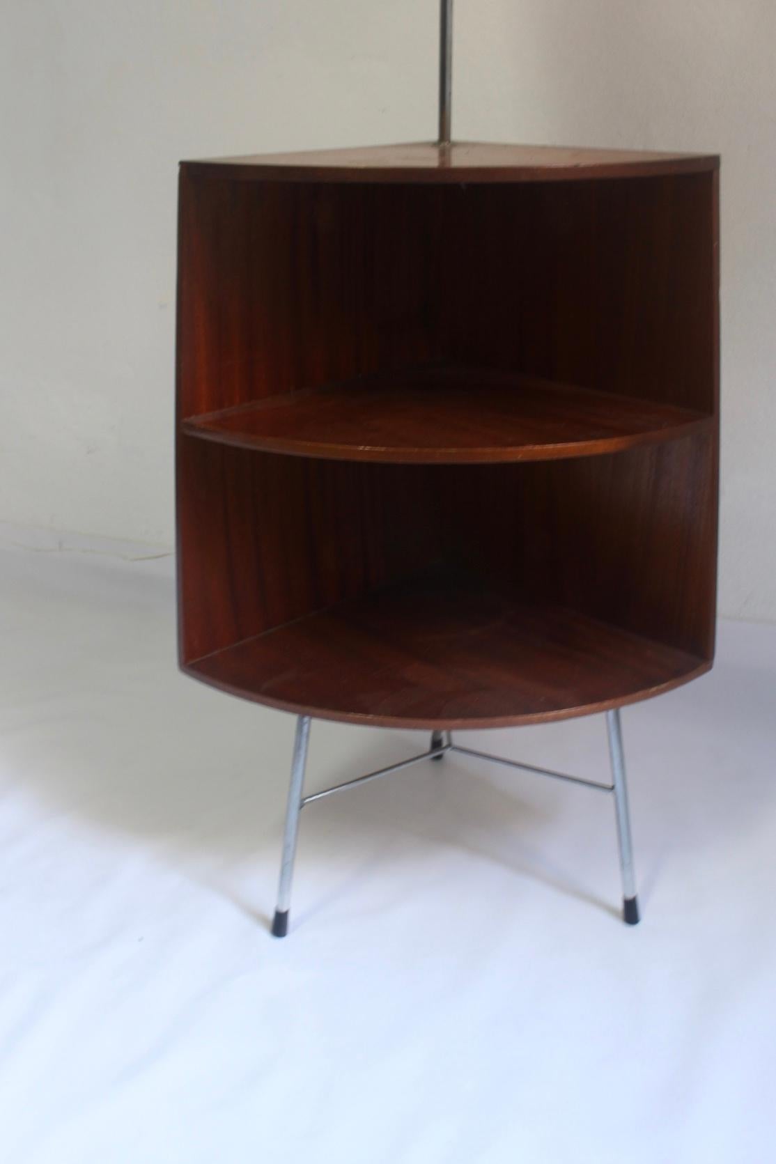 Laminate Midcentury Floor Lamp & Corner Table , 1960s For Sale