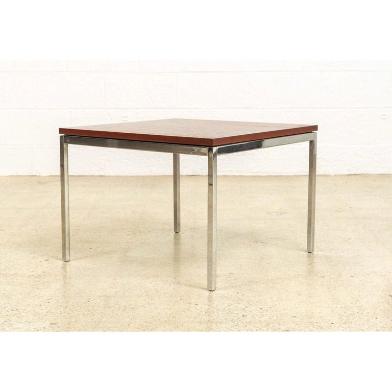 1960s Midcentury Florence Knoll Square Coffee Table in Walnut For Sale at 1stDibs
