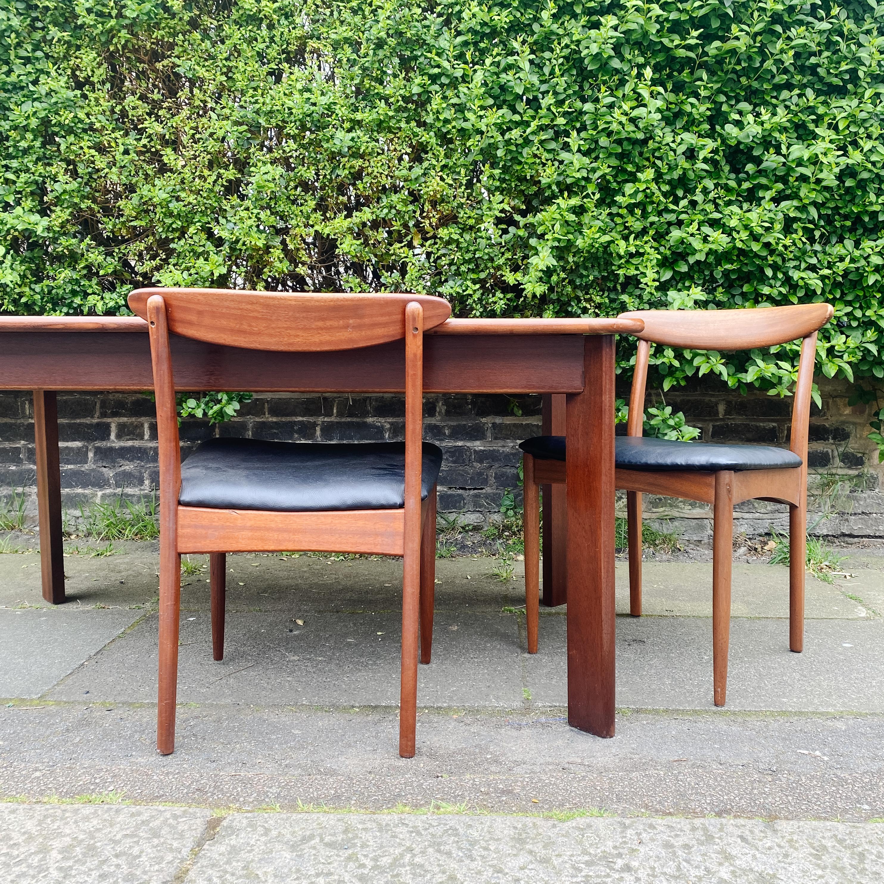 Teak 1960’s Mid Century G Plan Extending Dining Table With Angled Legs For Sale