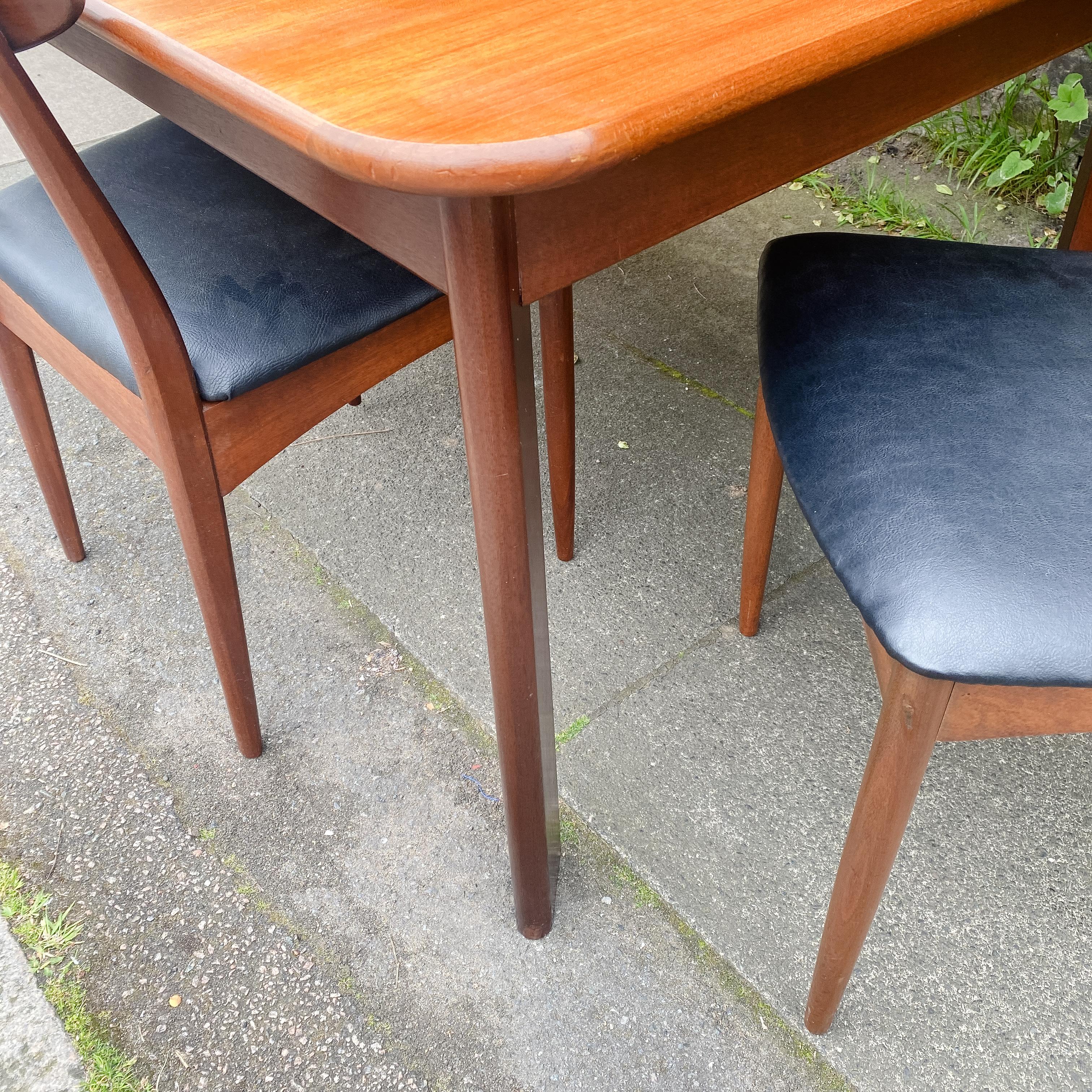 1960’s Mid Century G Plan Extending Dining Table With Angled Legs For Sale 1