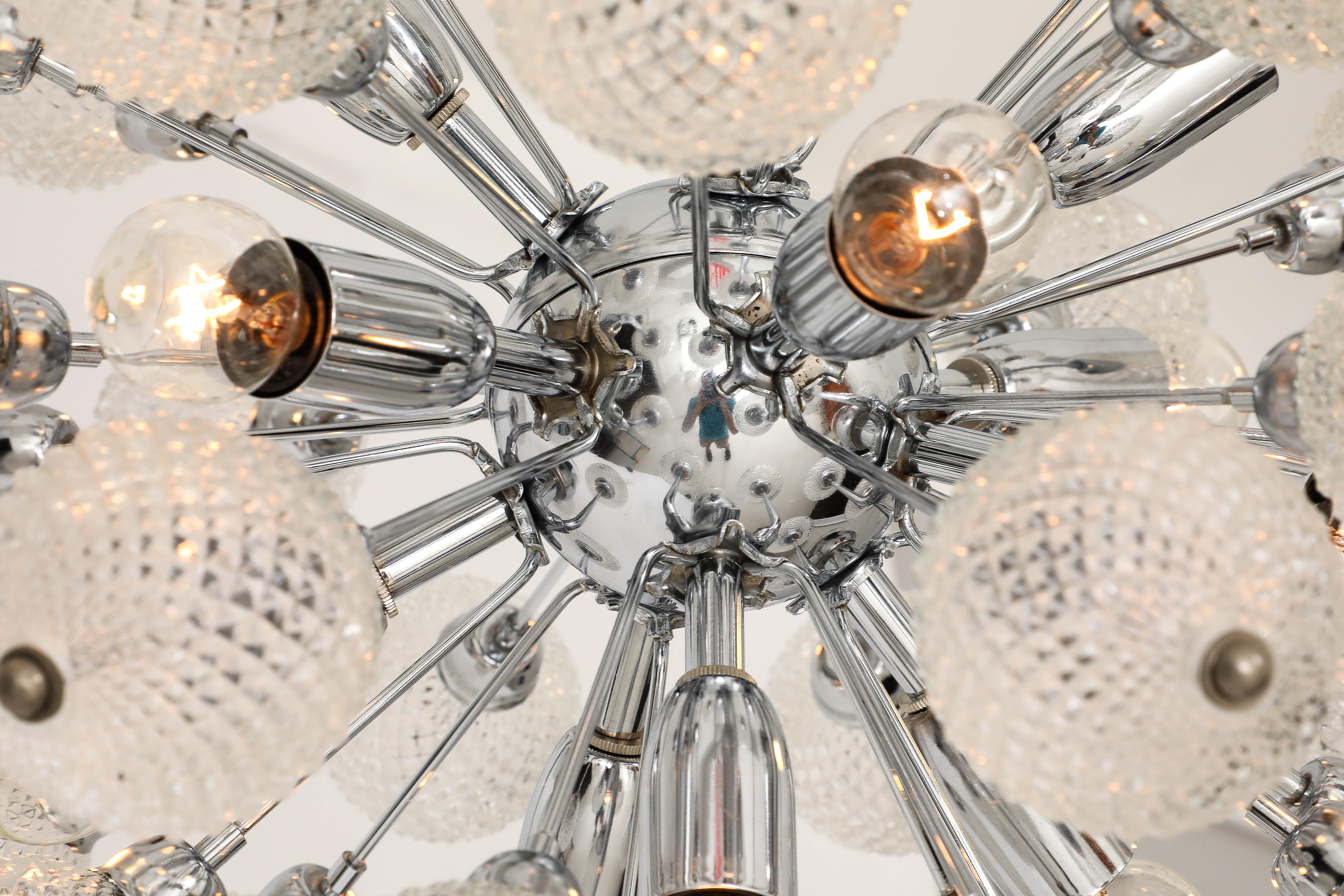 1960's Mid - Century Glass Ball Sputnik Chandelier For Sale 3
