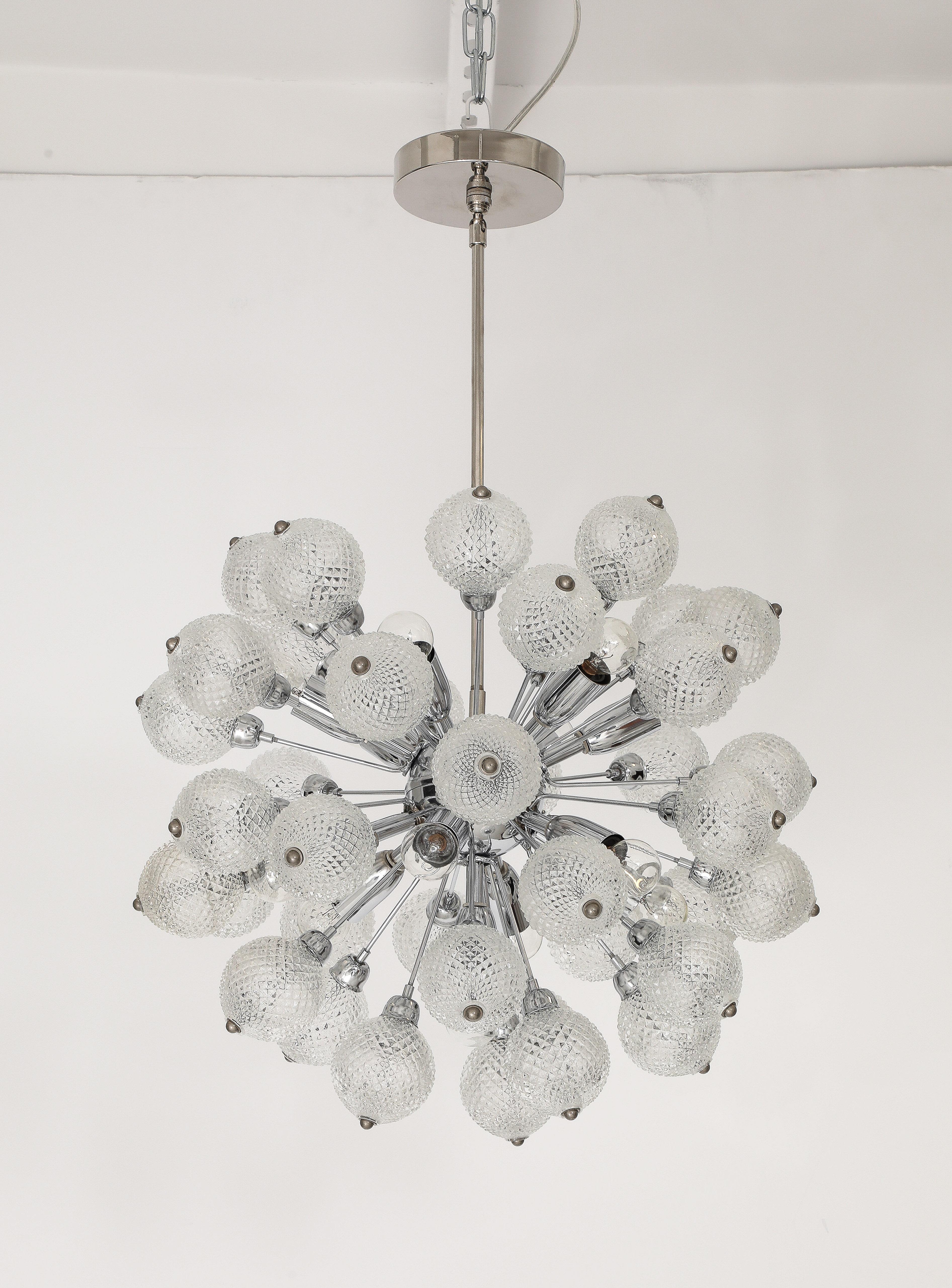 Mid-Century Modern 1960's Mid - Century Glass Ball Sputnik Chandelier For Sale