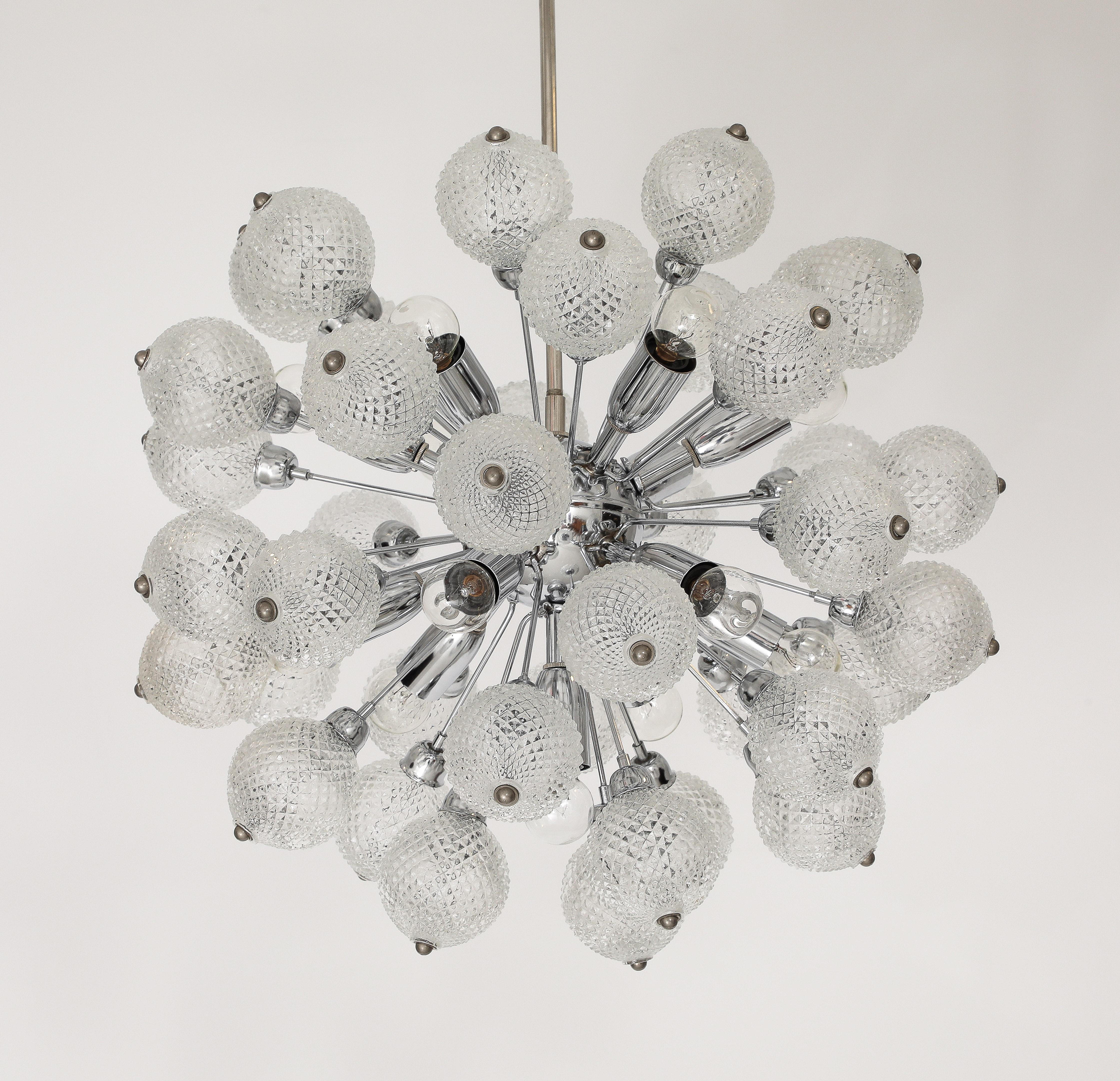 Mid-20th Century 1960's Mid - Century Glass Ball Sputnik Chandelier For Sale