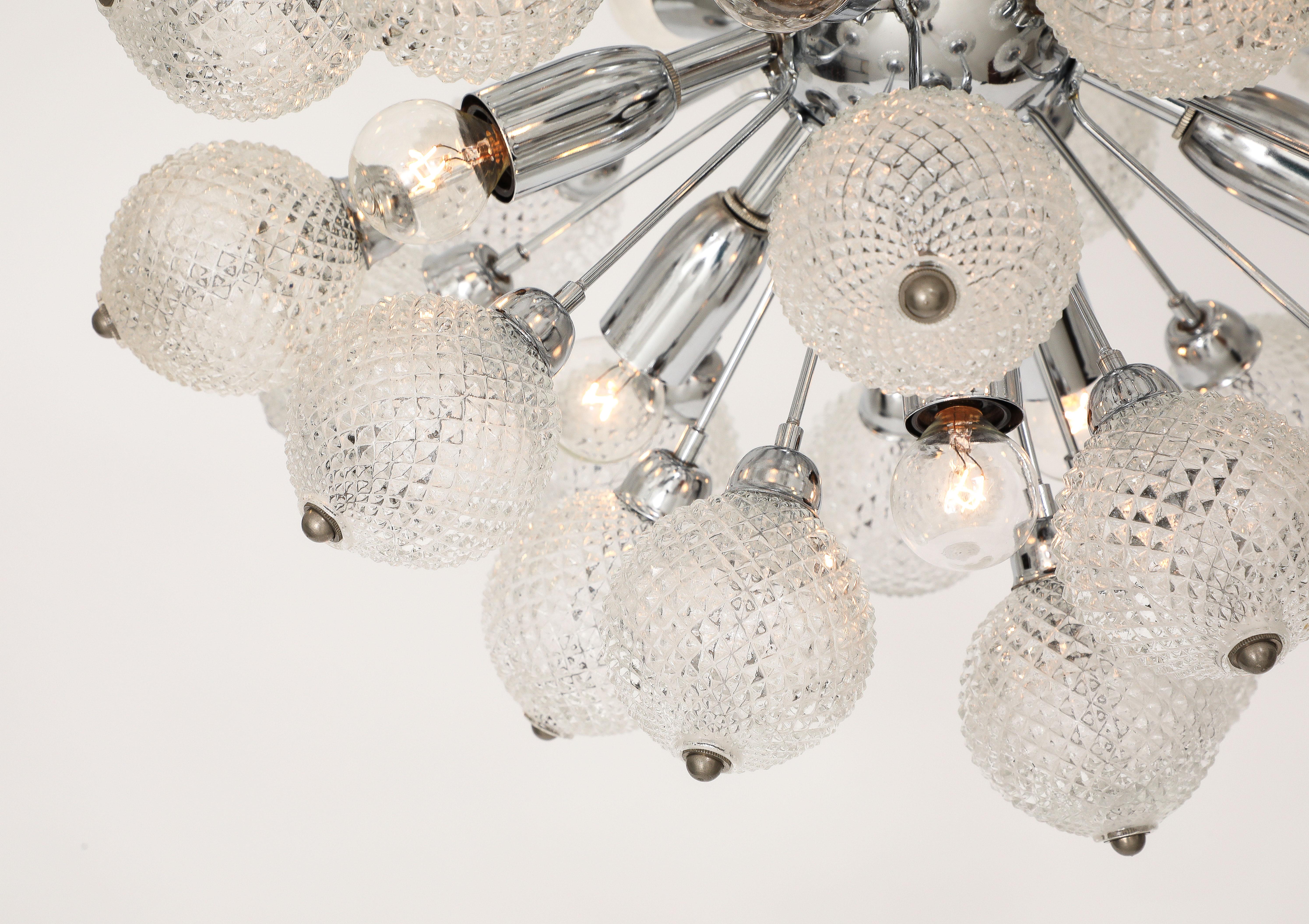 1960's Mid - Century Glass Ball Sputnik Chandelier For Sale 2