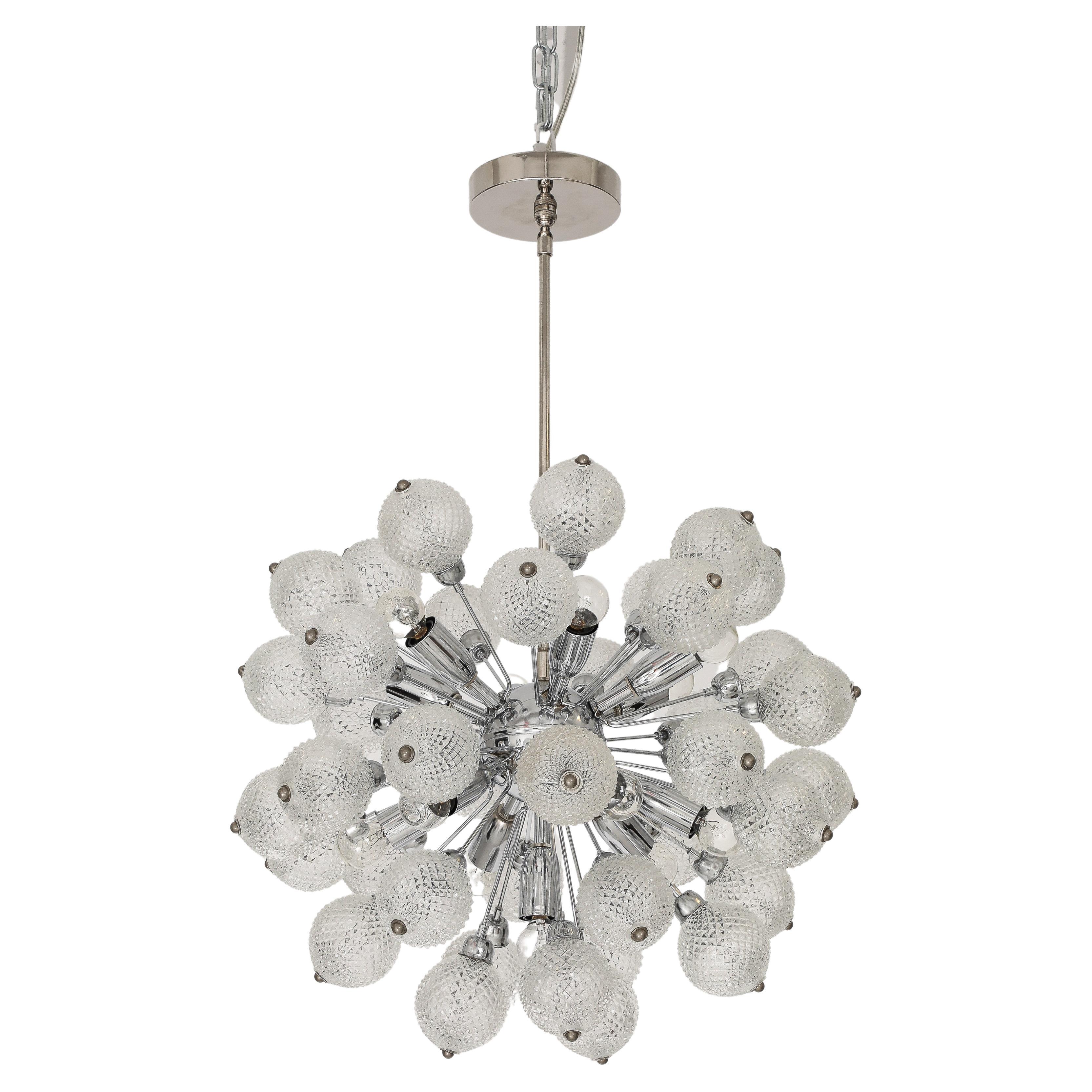 1960's Mid - Century Glass Ball Sputnik Chandelier For Sale