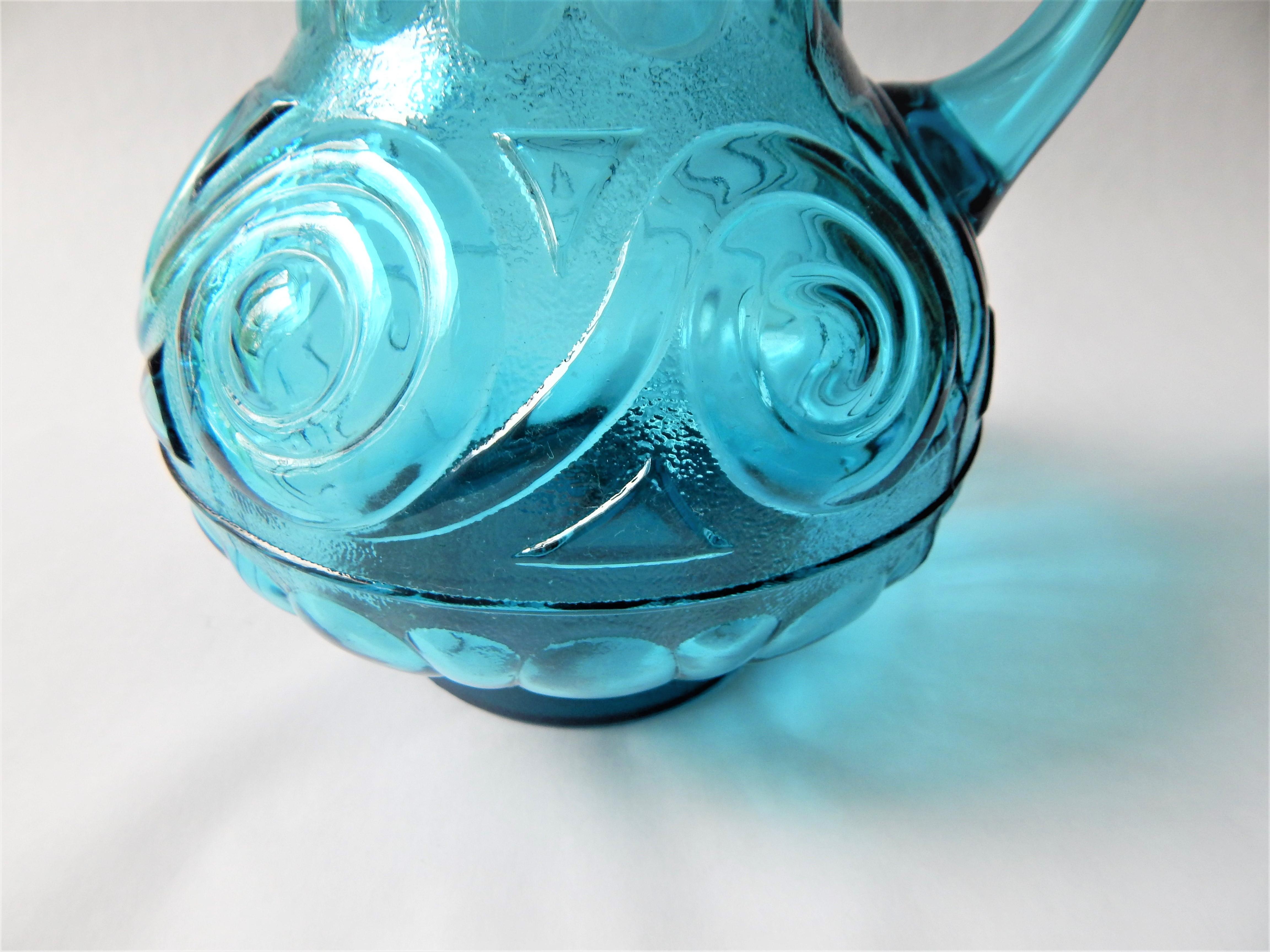 mid century glass pitcher