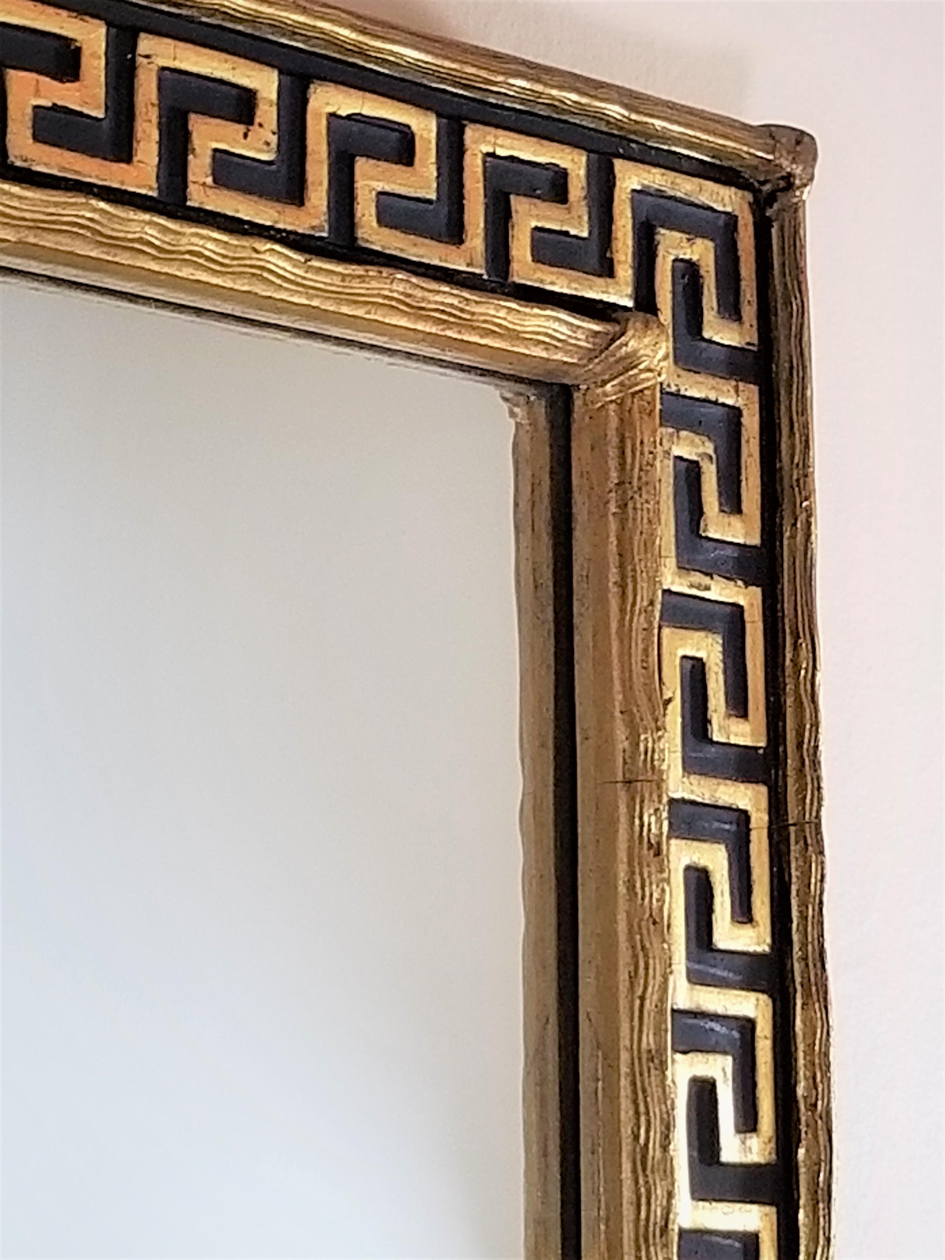 1960s Mid-Century Greek Key Gilded Mirror 7