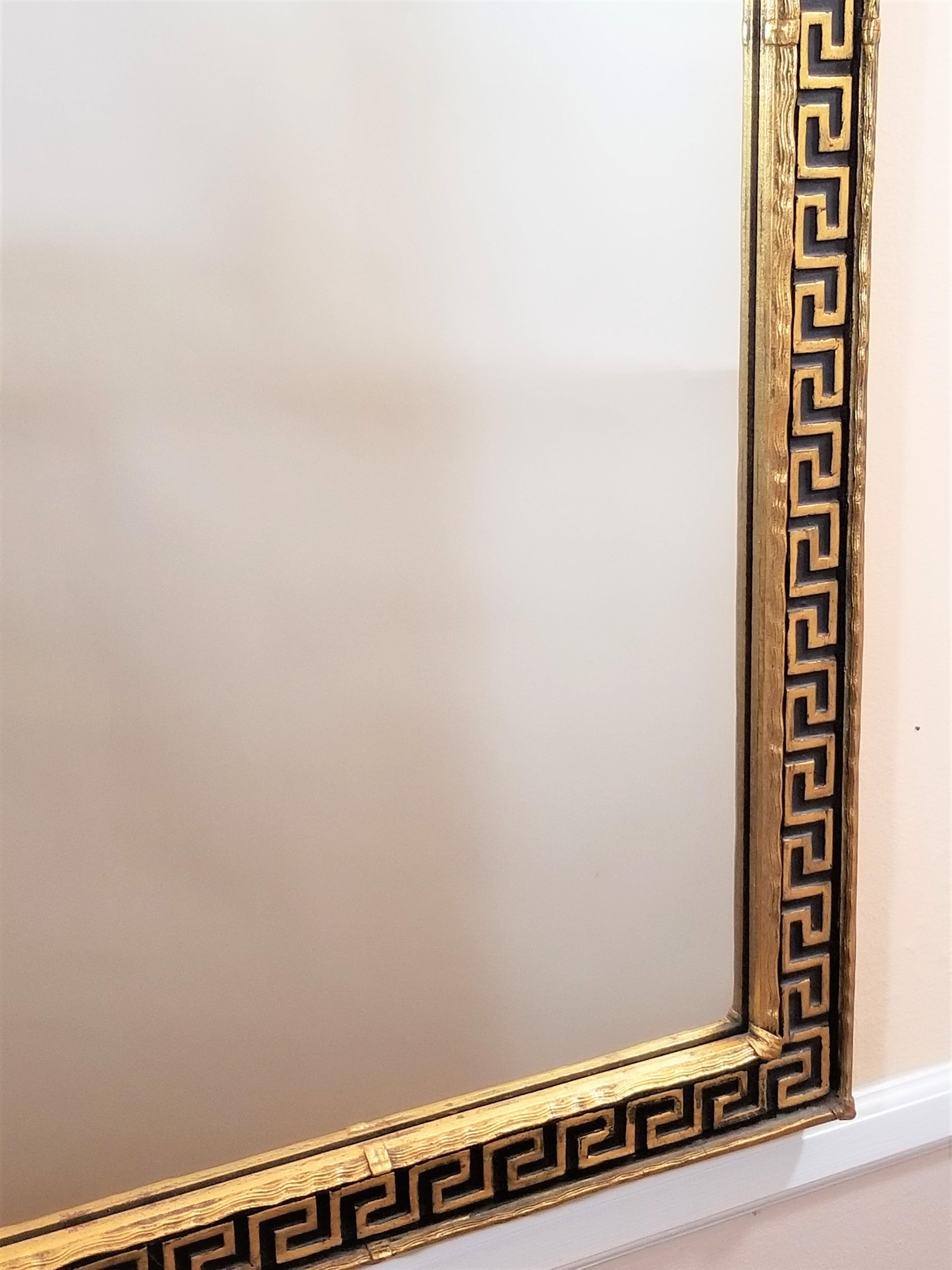 1960s Mid-Century Greek Key Gilded Mirror 8