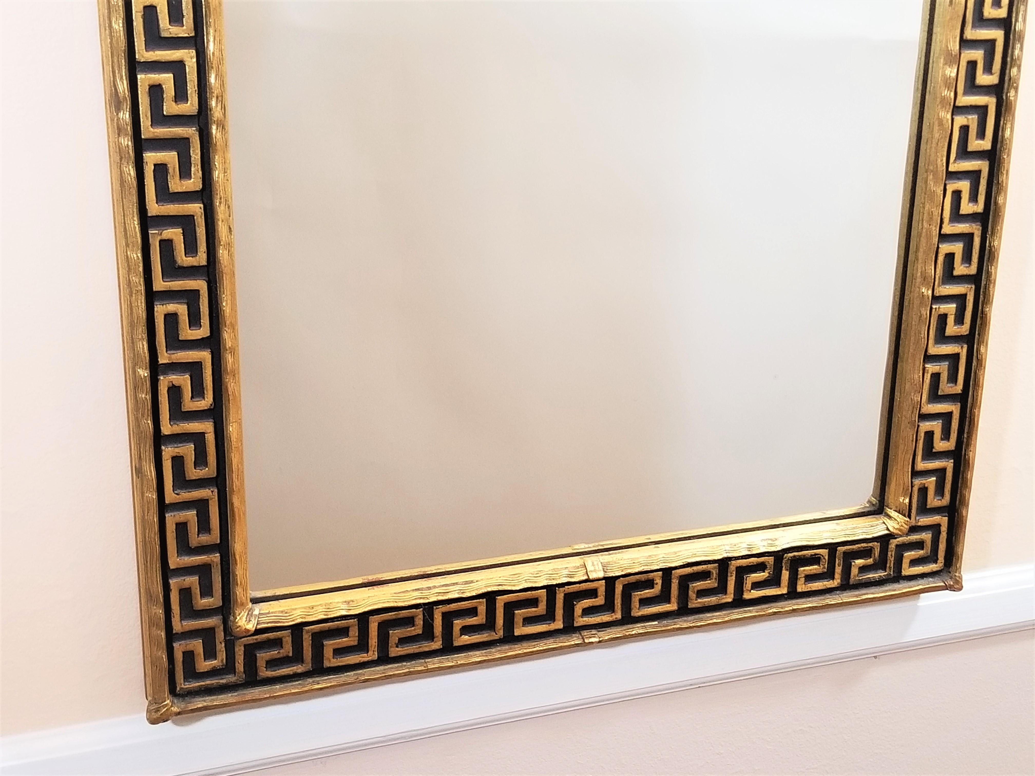 1960s Mid-Century Greek Key Gilded Mirror 10