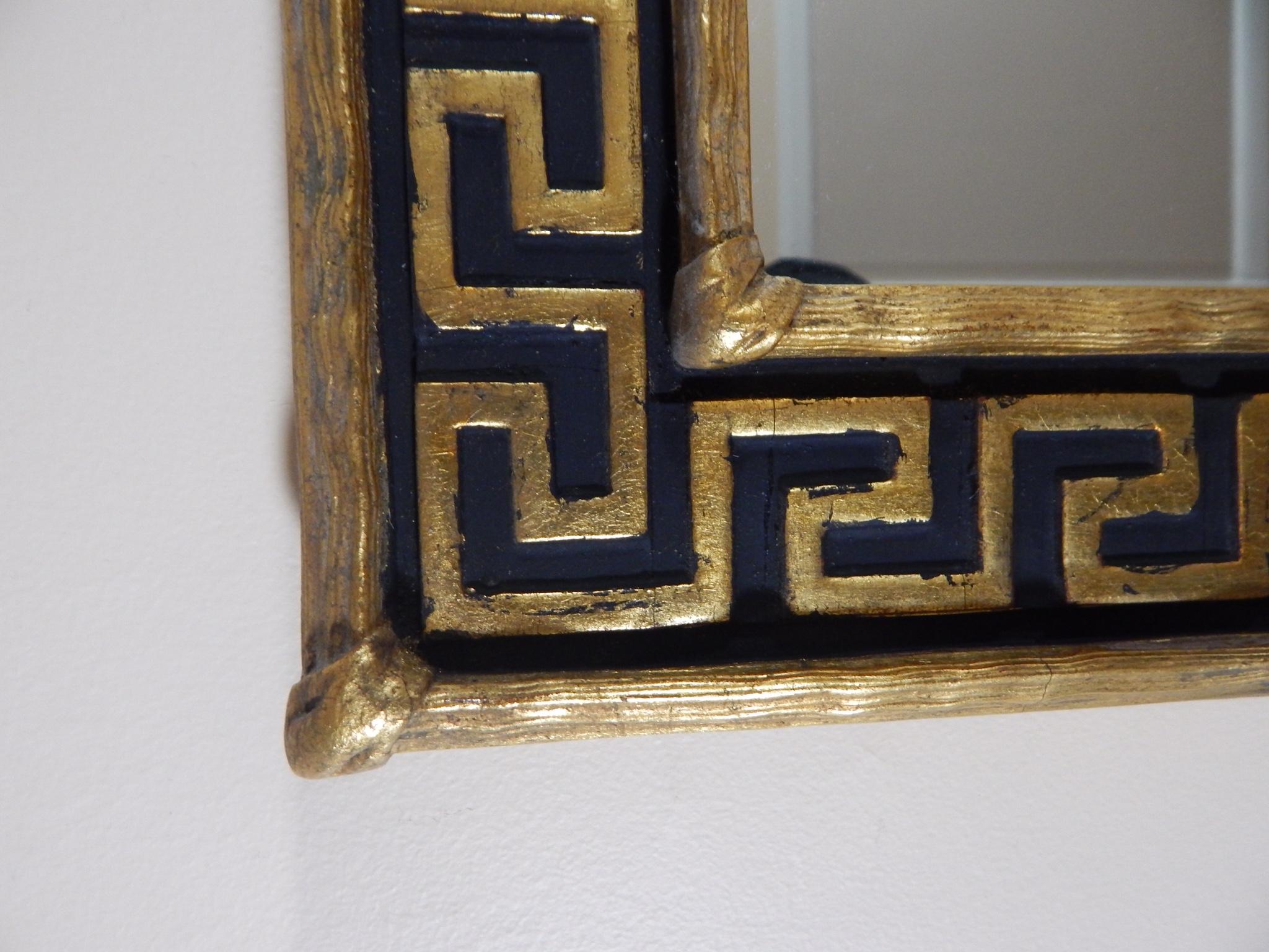 20th Century 1960s Mid-Century Greek Key Gilded Mirror