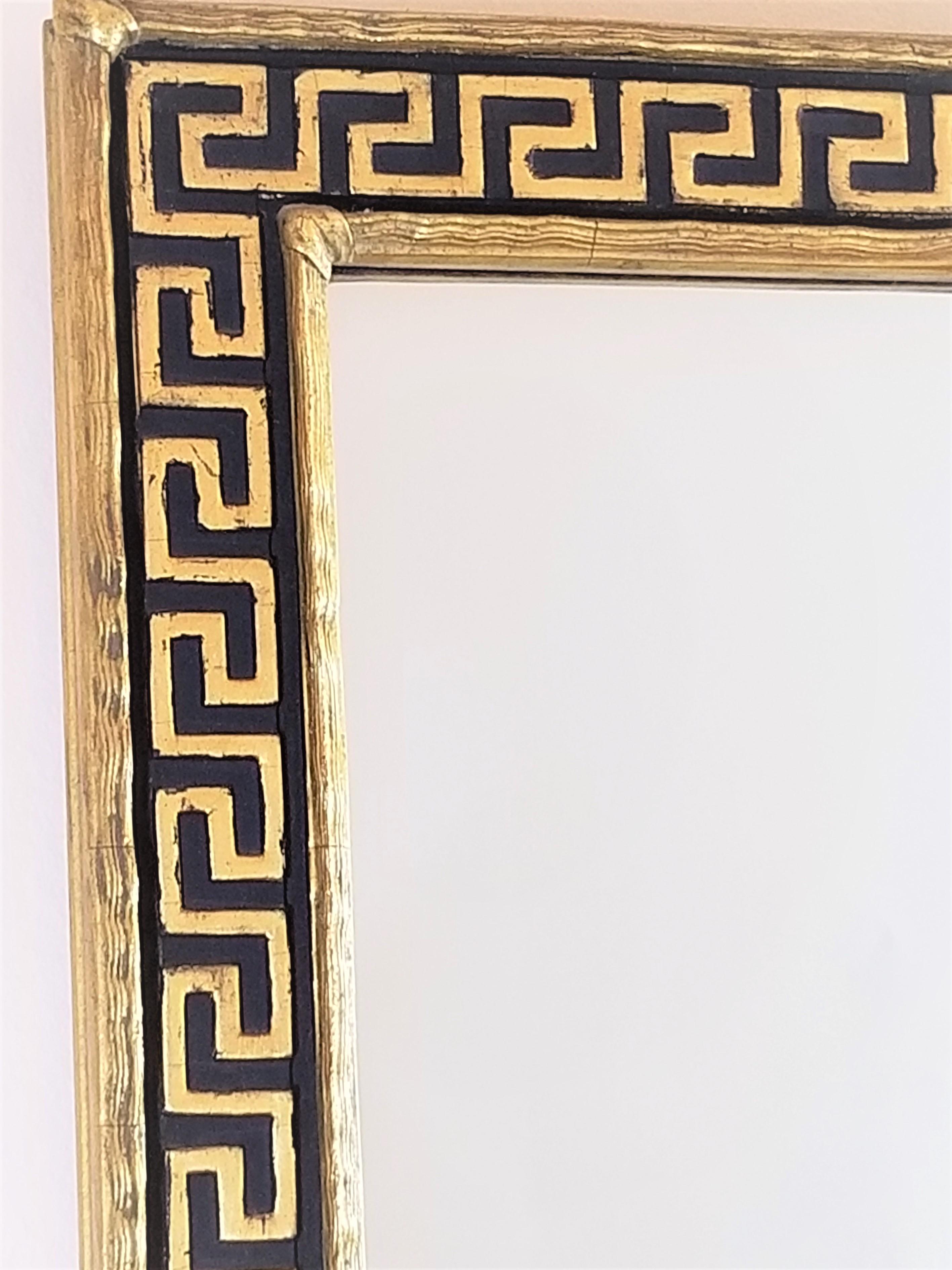 1960s Mid-Century Greek Key Gilded Mirror 5