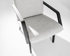 1960s Mid-Century Grey Czech Armchairs, a Pair