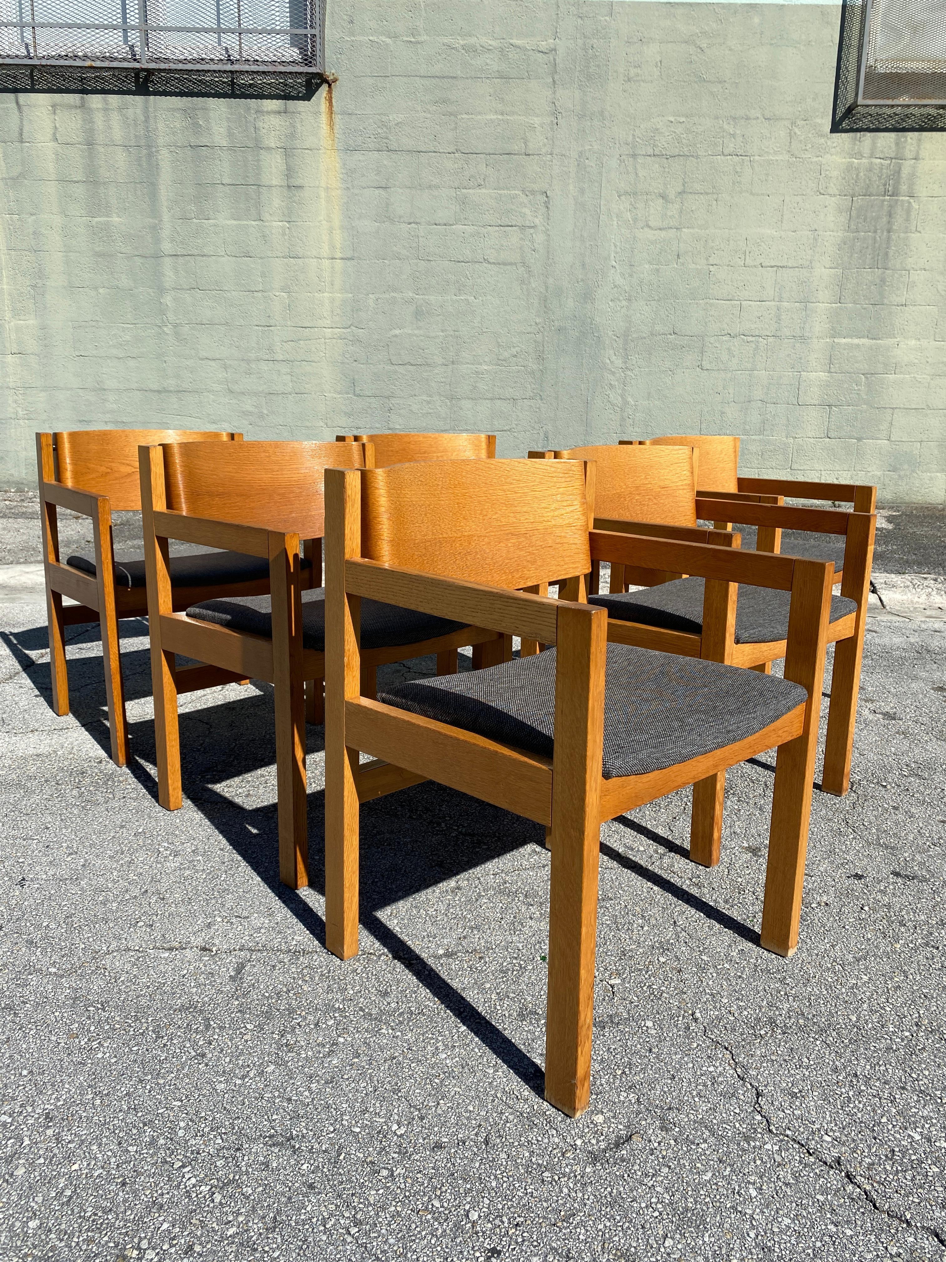 1960s Mid-Century Harvey Probber Bleached & Bent Mahogany Dining Chairs, Set of In Good Condition In Asheville, NC