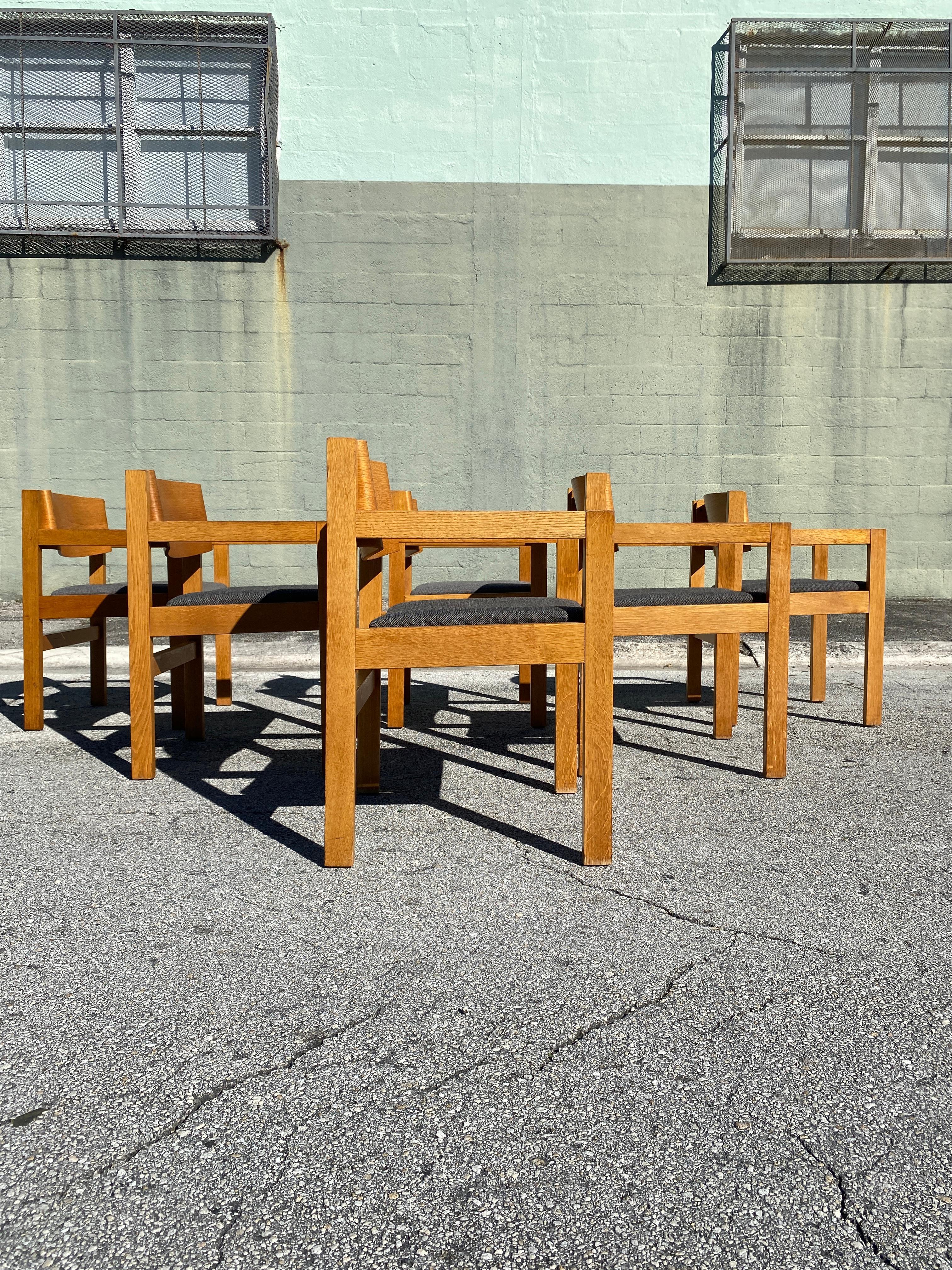 20th Century 1960s Mid-Century Harvey Probber Bleached & Bent Mahogany Dining Chairs, Set of