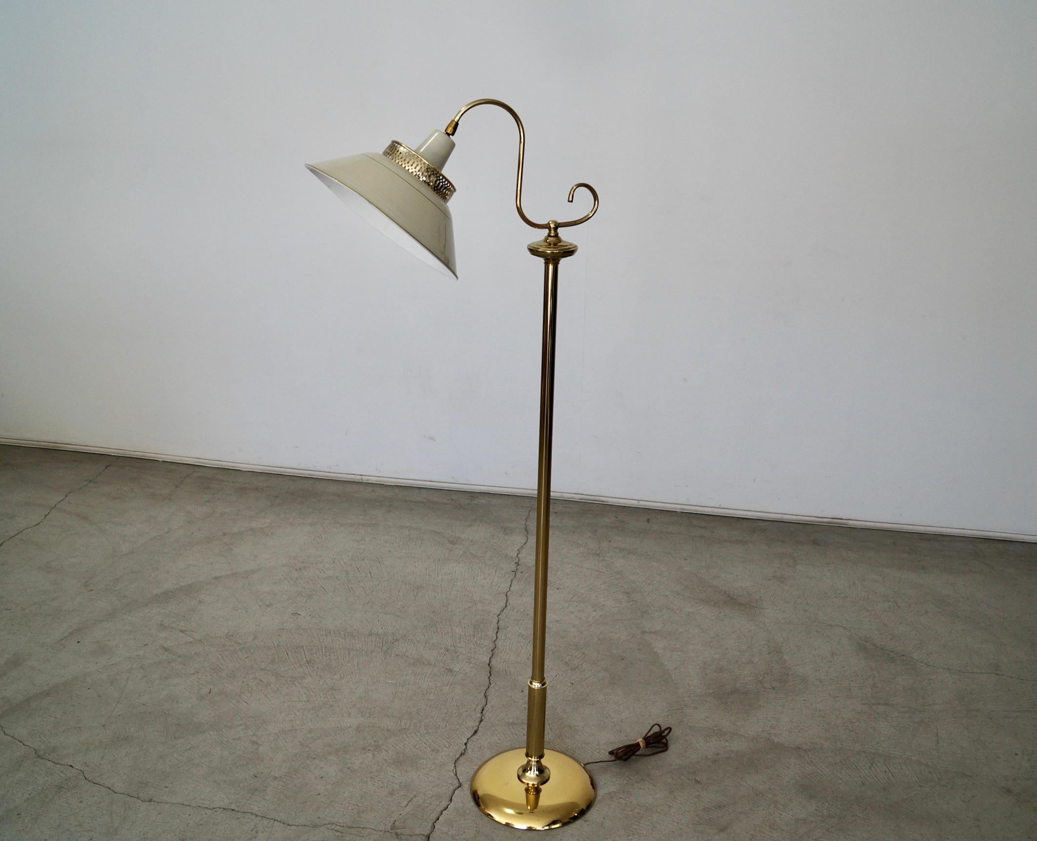 Mid-20th Century 1960's Mid-Century Hollywood Regency Brass Floor Lamp For Sale