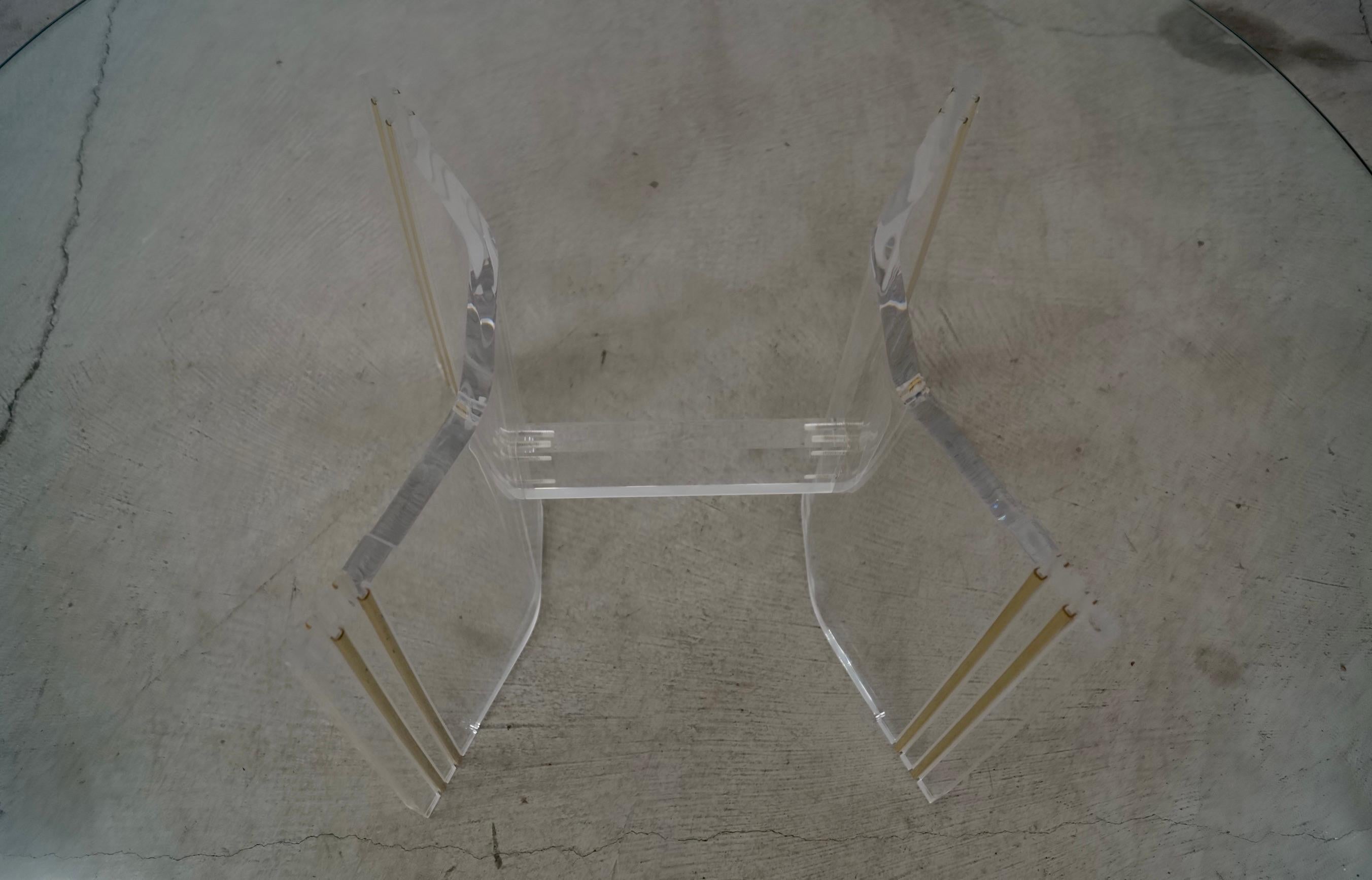 1960's Mid-Century Hollywood Regency Lucite & Brass Coffee Table For Sale 11