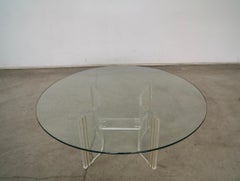 1960's Mid-Century Hollywood Regency Lucite & Brass Coffee Table