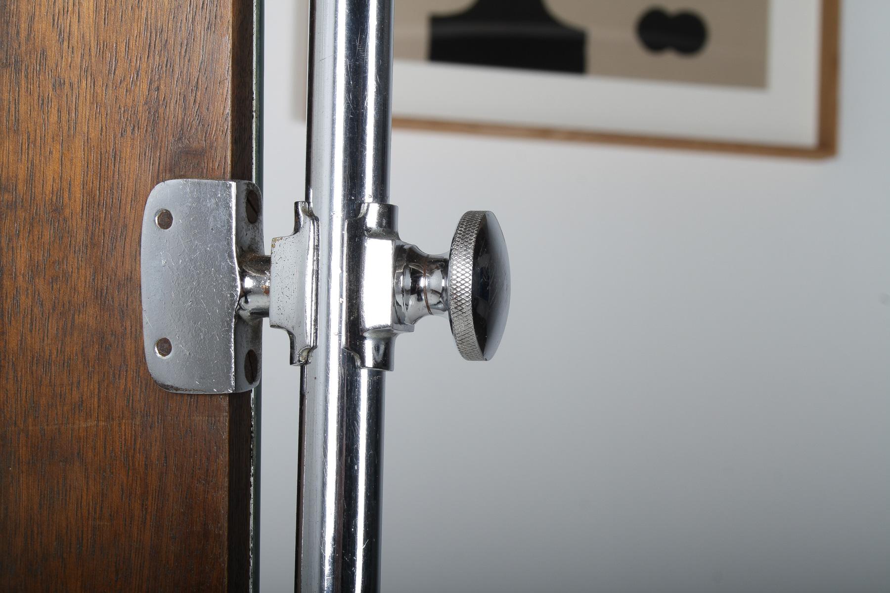 1960s Mid Century Industrial Vintage Chrome Floor Standing Cheval Mirror For Sale 4