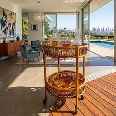 1960er Jahre Italienischer Bambus-Barwagen aus der Jahrhundertmitte von Franco Albini