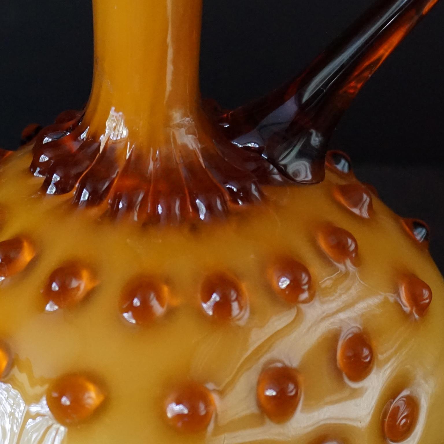 Pots et vases en verre Empoli avec étui à caramel caramel, Italie, milieu du siècle dernier en vente 3