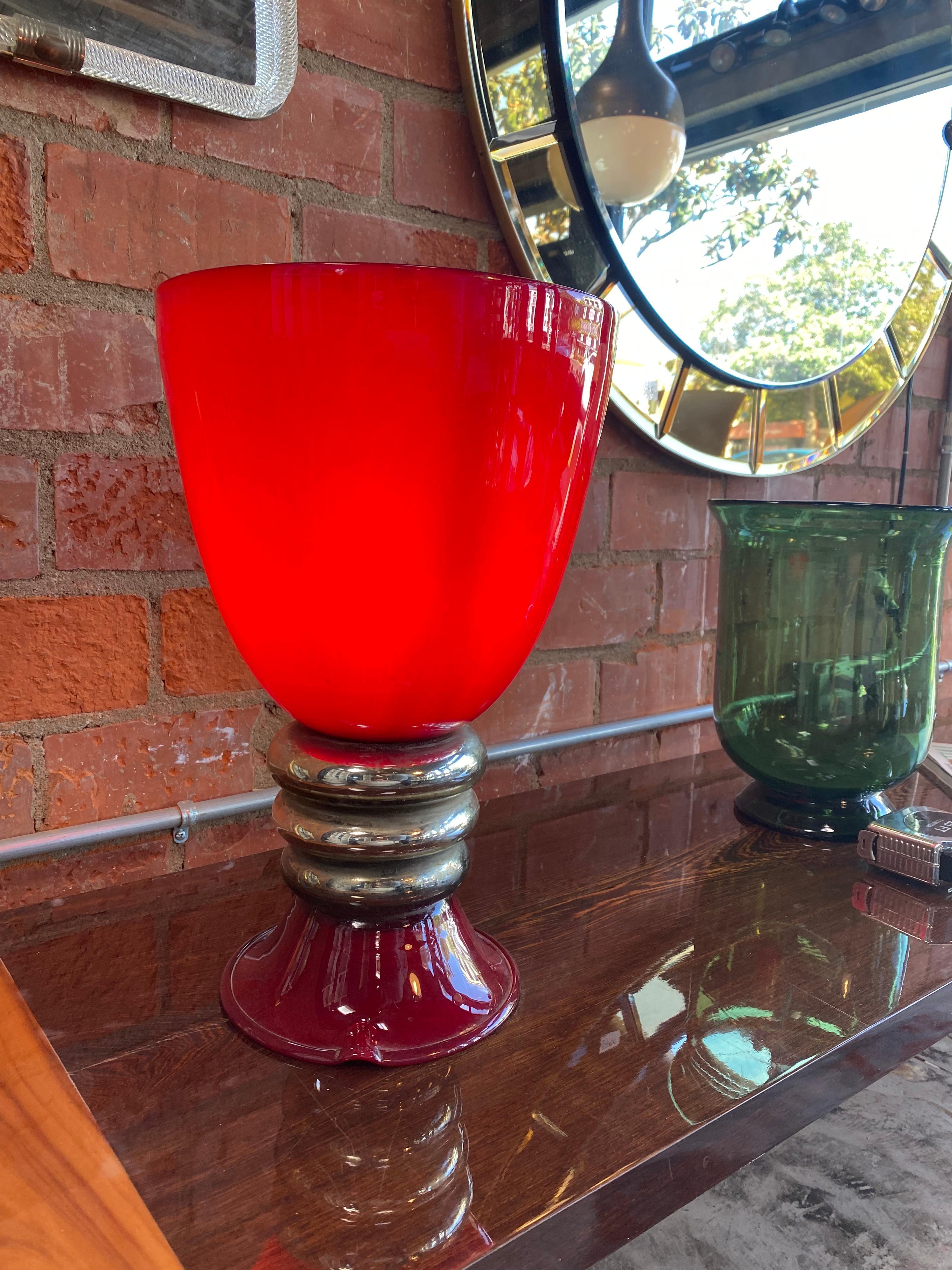 1960s Mid-Century Italian Red Table Lamp For Sale 2