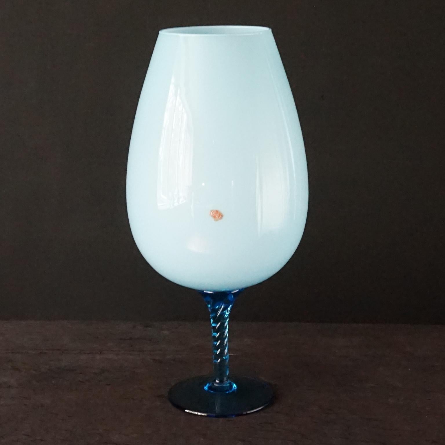 1960s Mid-Century Italian Sky Blue Cased Empoli Glass Pitchers Vases Jars 10