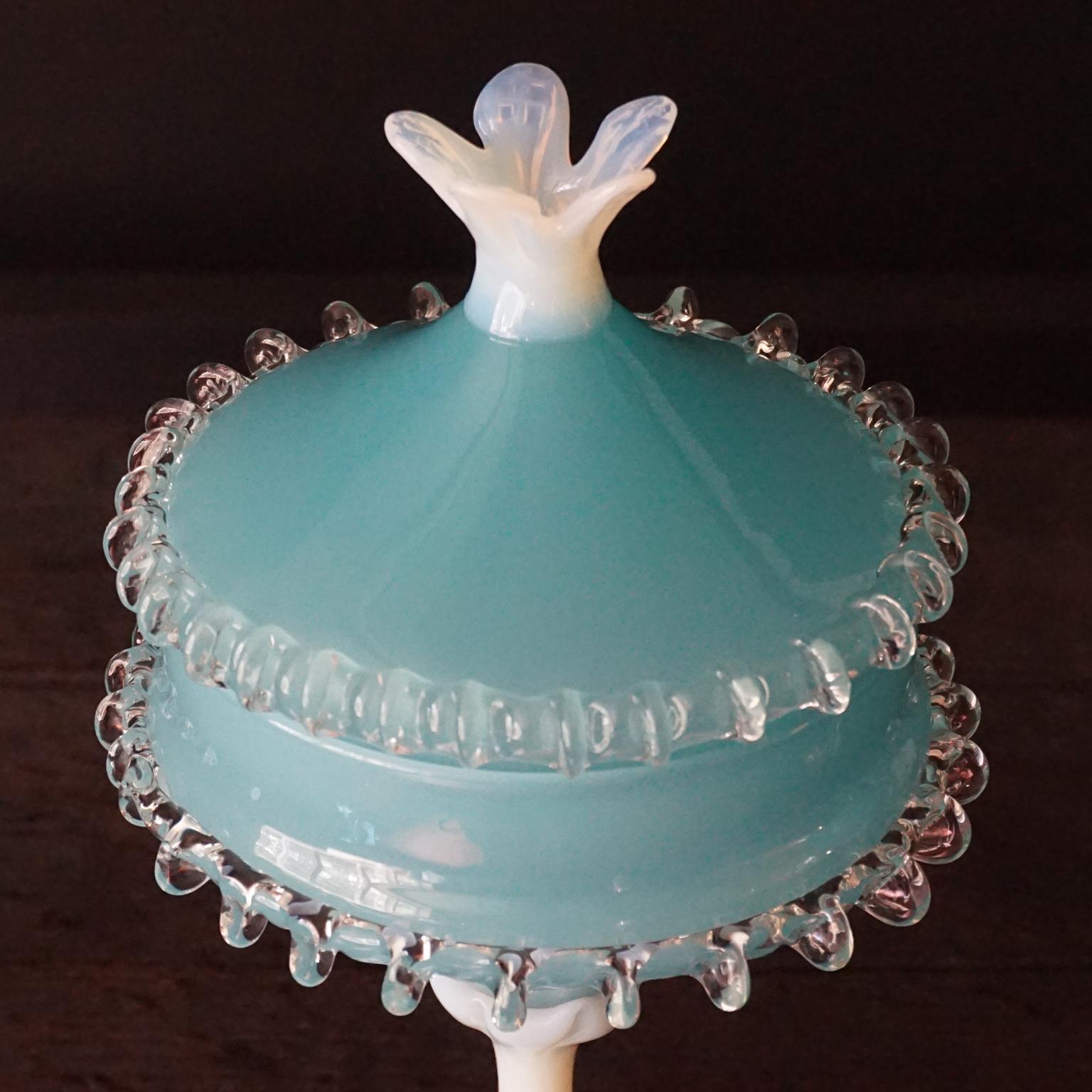 1960s Mid-Century Italian Sky Blue Cased Empoli Glass Pitchers Vases Jars 9