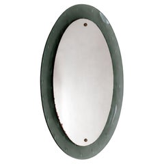 1960s Mid-Century Italian Wall Mirror by Cristal Arte, Concave Frame