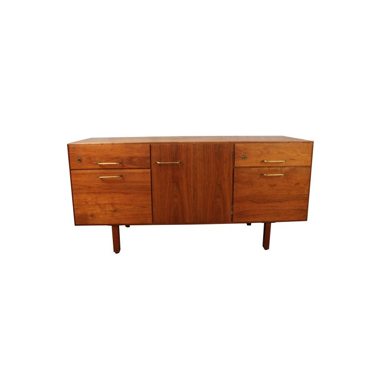 1960s Midcentury Jens Risom Walnut File Cabinet Credenza At 1stdibs