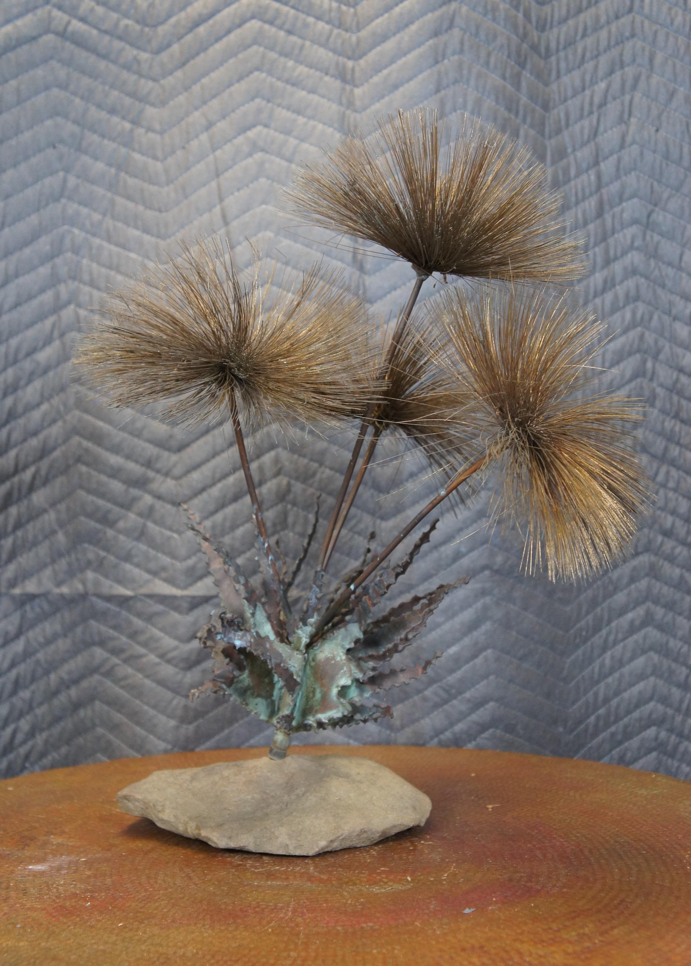 Metal 1960s Mid Century John Steck Brutalist Desert Pom Flower Sculpture MCM 20