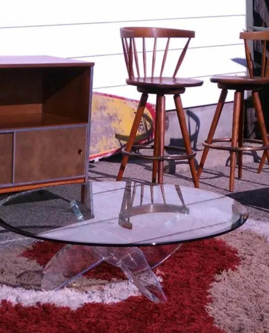 1960s Mid-Century Knut Hesterberg Ronald Schmidt Lucite Propeller Cocktail Tables en vente 3