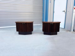 1960s Mid-Century Lane Tower Suite Rosewood & Walnut Pair of Nightstands