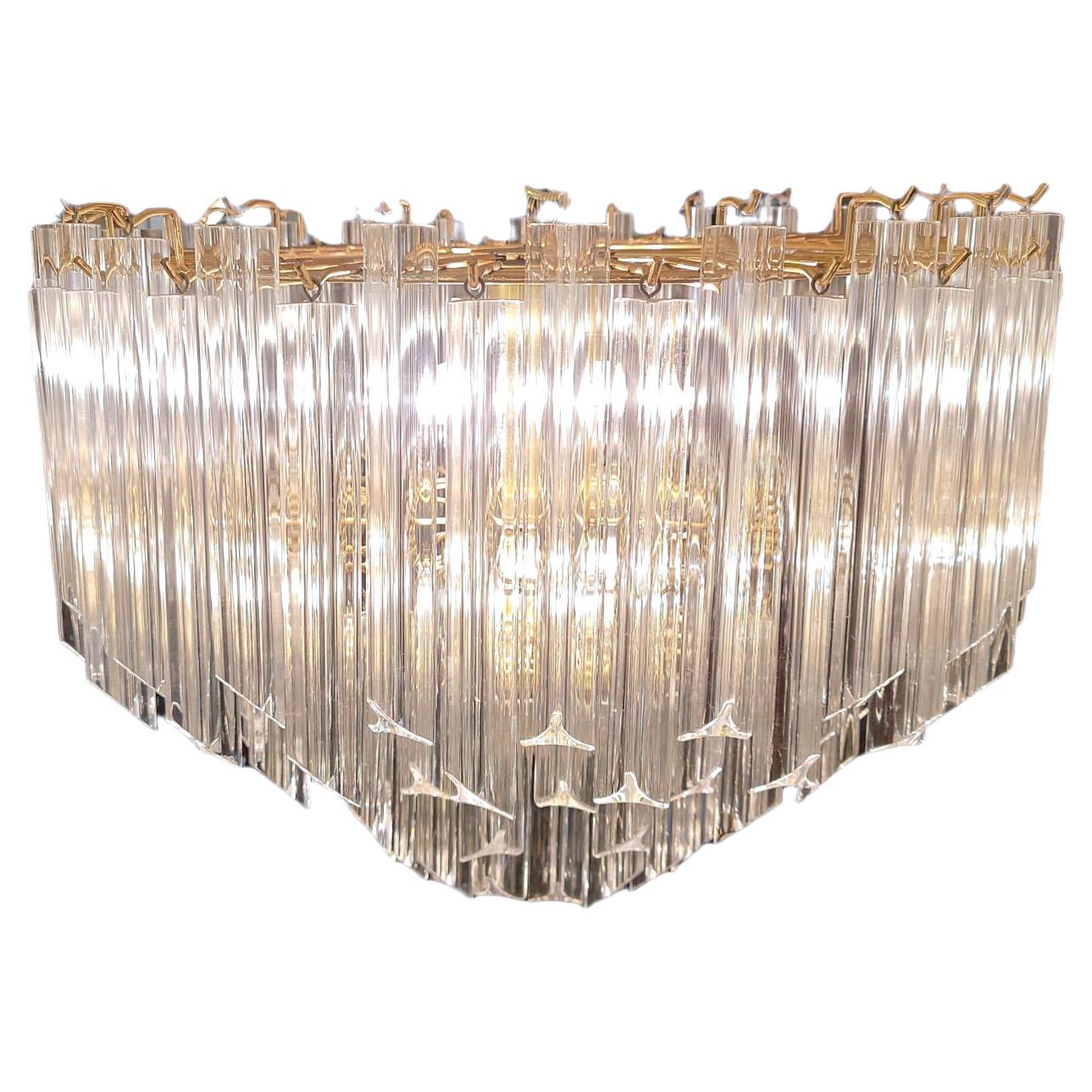 1960s Midcentury Large Three Tier Lucite Waterfall Chandelier
