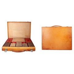 1960s Mid-Century Leather Travel Case with Vanity/Grooming Set by Hermés, France