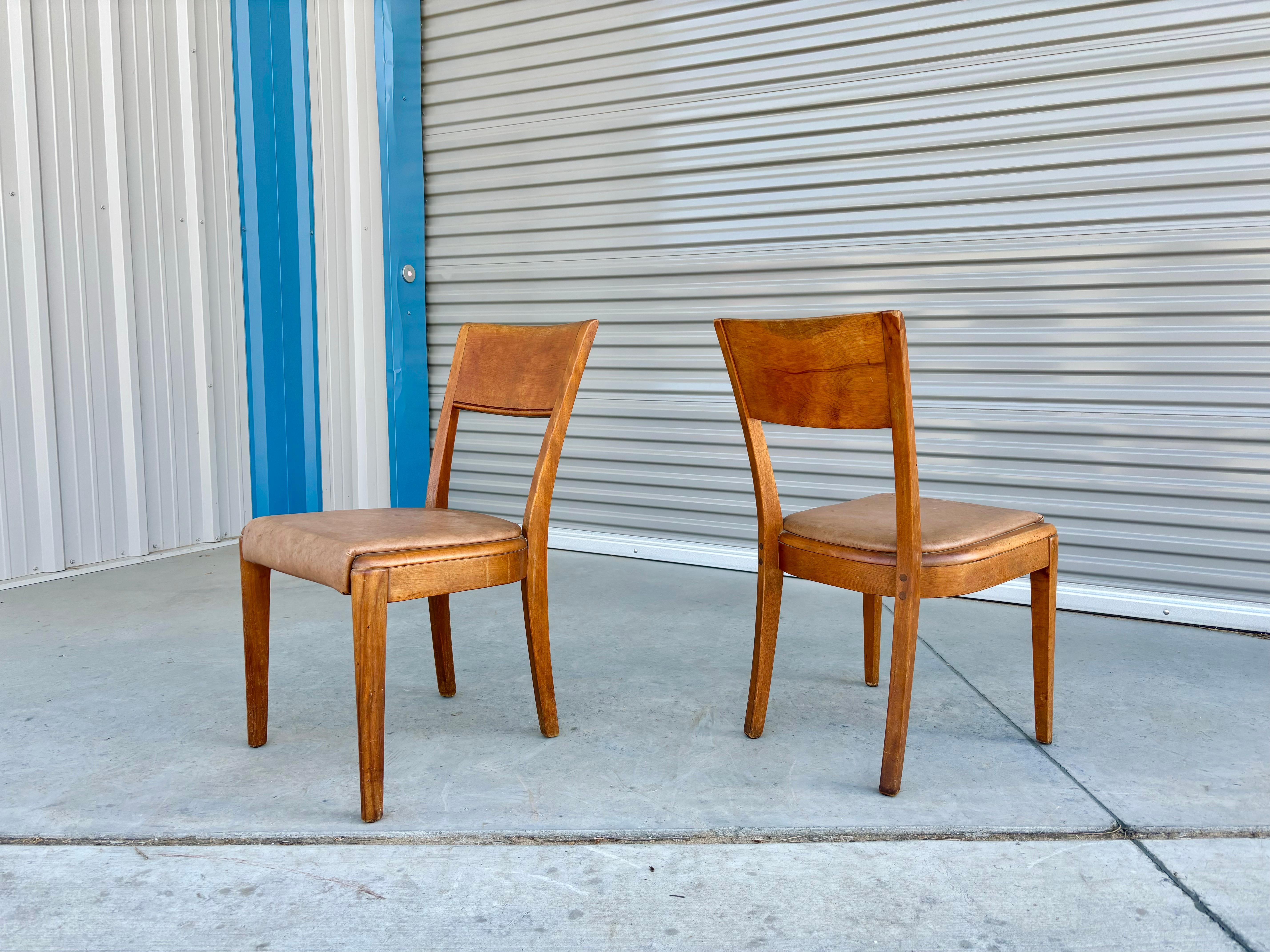 1960s Mid Century Maple Dining Chairs by Heywood Wakefield - Set of 8 For Sale 4